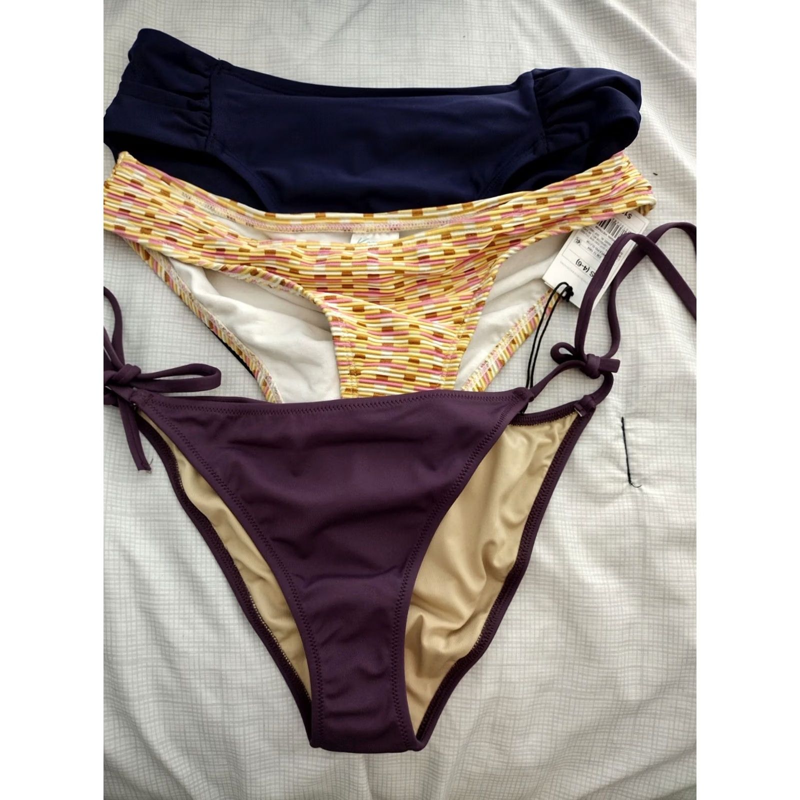Swims Shade & Shore/Kona Sol/Aqua Green 3-Pack Bikini Bottoms Swim Bottoms Solid Multicolor S Womens Small Spaghetti Strap Nylon Stretch Size 28" / US 6 / IT 42 - 3 Thumbnail