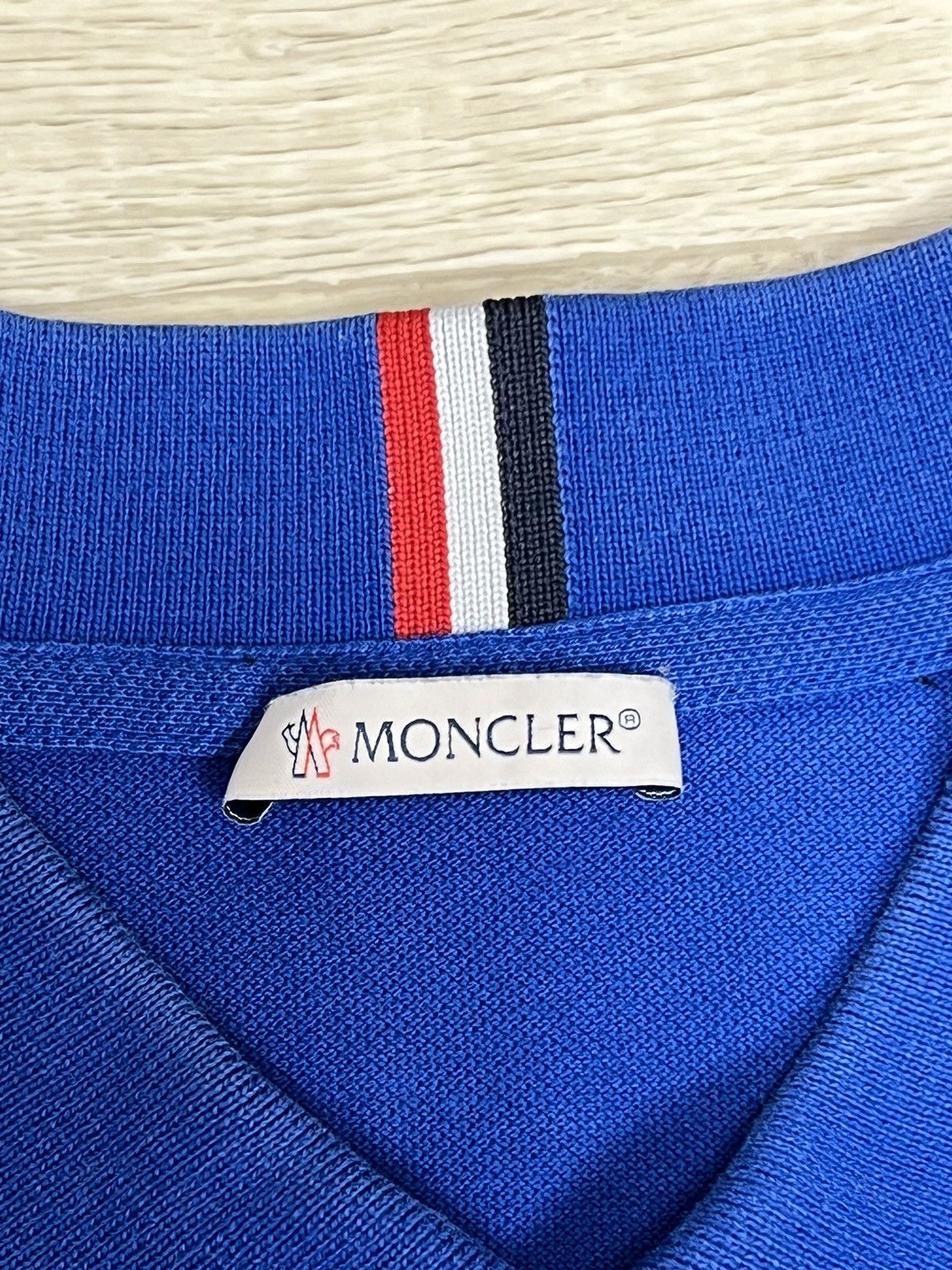 Moncler MONCLER Polo Shirt Cotton Blue Short Sleeve Logo Patch Size US L / EU 52-54 / 3 - 7 Thumbnail