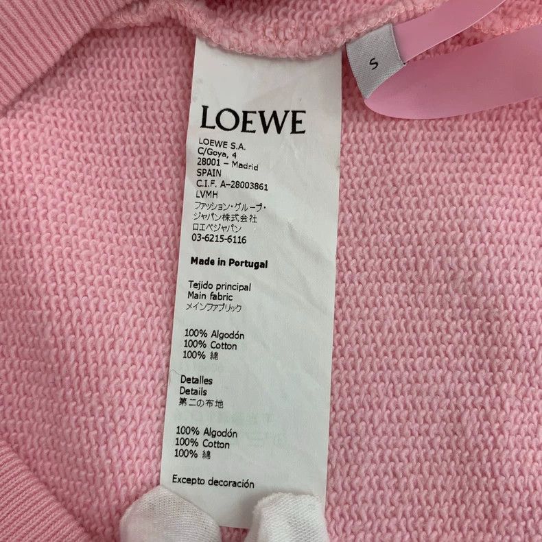 Loewe Loewe Pink cotton logo embroidered round neck long sleeve Size S / US 4 / IT 40 - 6 Thumbnail