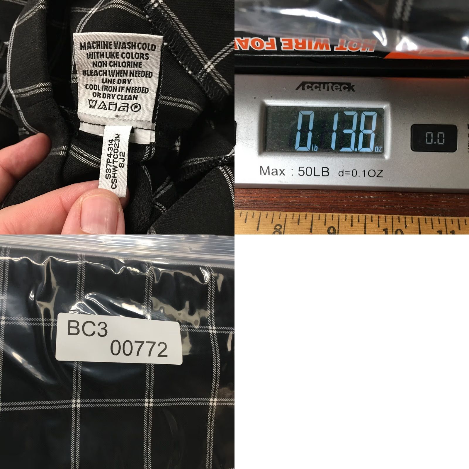 Calvin Klein Calvin Klein Pants L Black White Plaid Hi-Rise Pull On Cropped Side Pocket Women Size 36" / US 14 / IT 50 - 10 Thumbnail