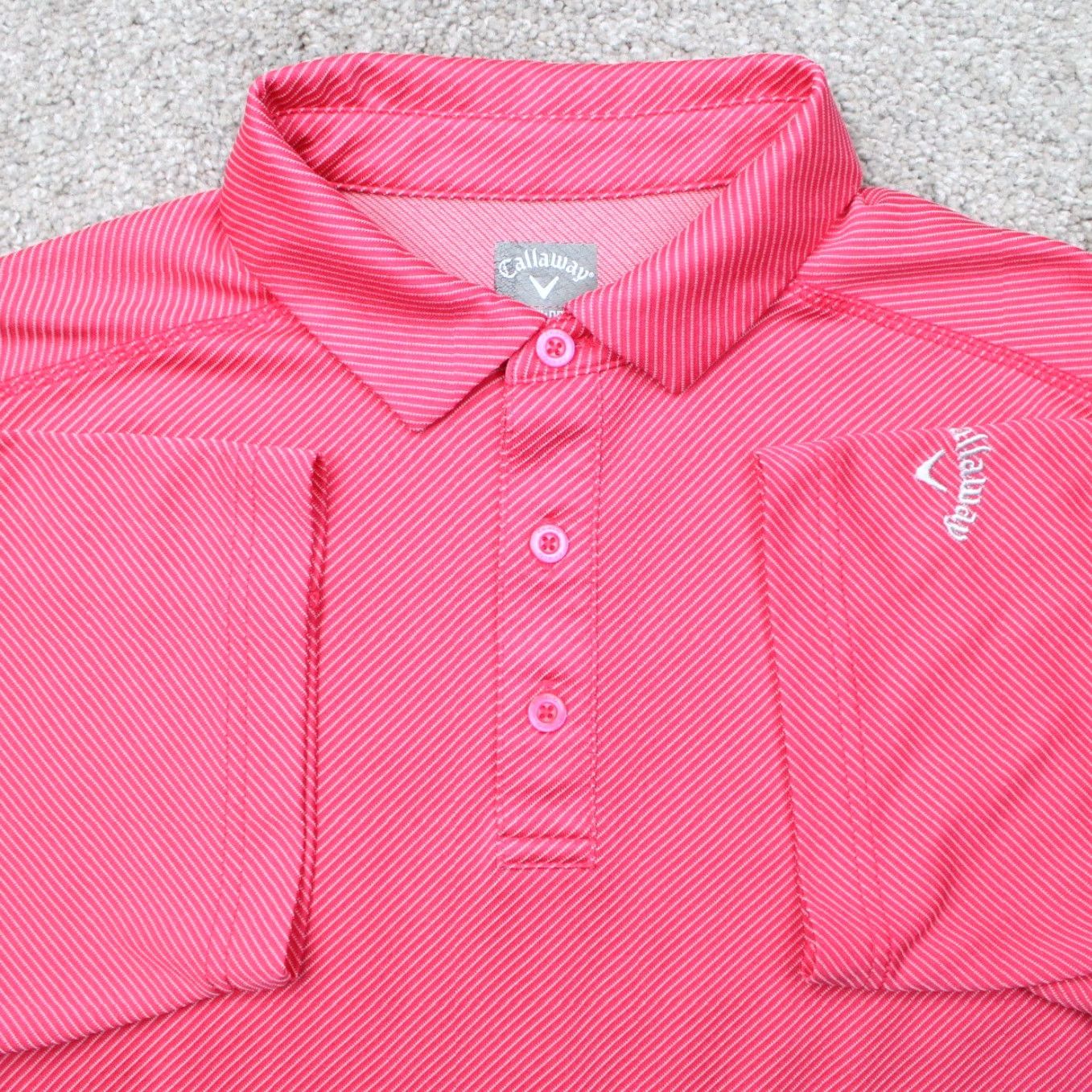 Callaway Callaway Polo Shirt Men L Pink Opti-Dri Short Sleeve Geometric Logo Sports Golf Knit Shirt Size US L / EU 52-54 / 3 - 2 Thumbnail