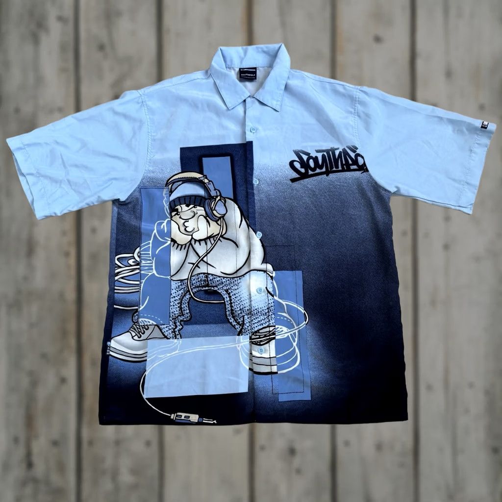 Southpole VINTAGE Southpole Shirt Mens M Blue DJ Rap Button Up Skater Hip Hop Retro Y2K Mens Size US M / EU 48-50 / 2 - 1 Thumbnail