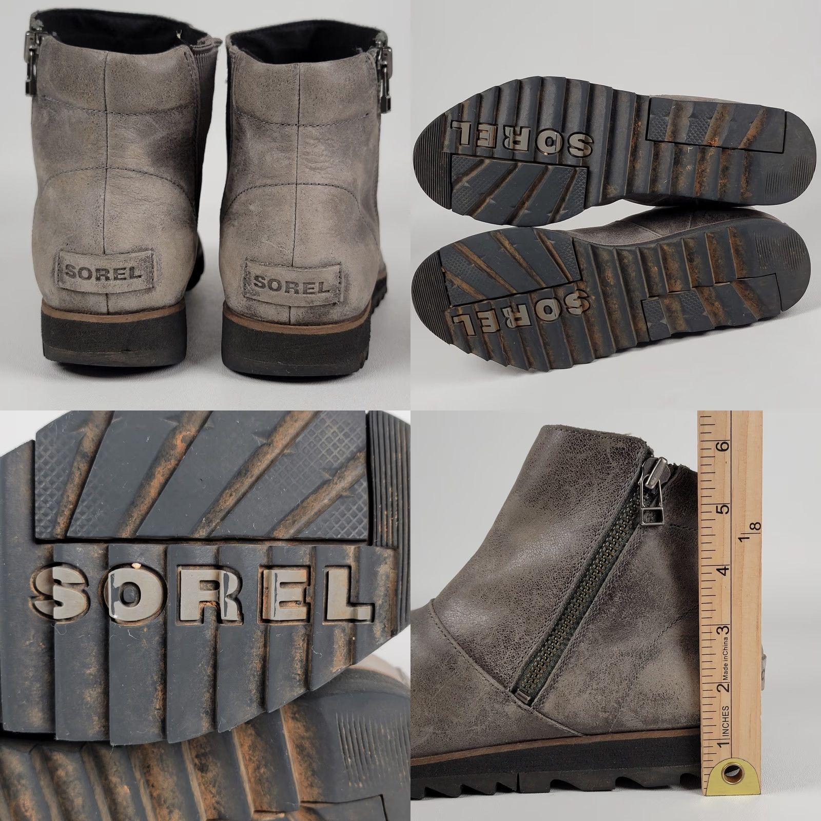 SOREL Sorel Harlow Chelsea Ankle Boots Women Slip-On Gray Suede Leather Round Toe Casual Travel US 8.5 Size US 7 / IT 37 - 8 Thumbnail
