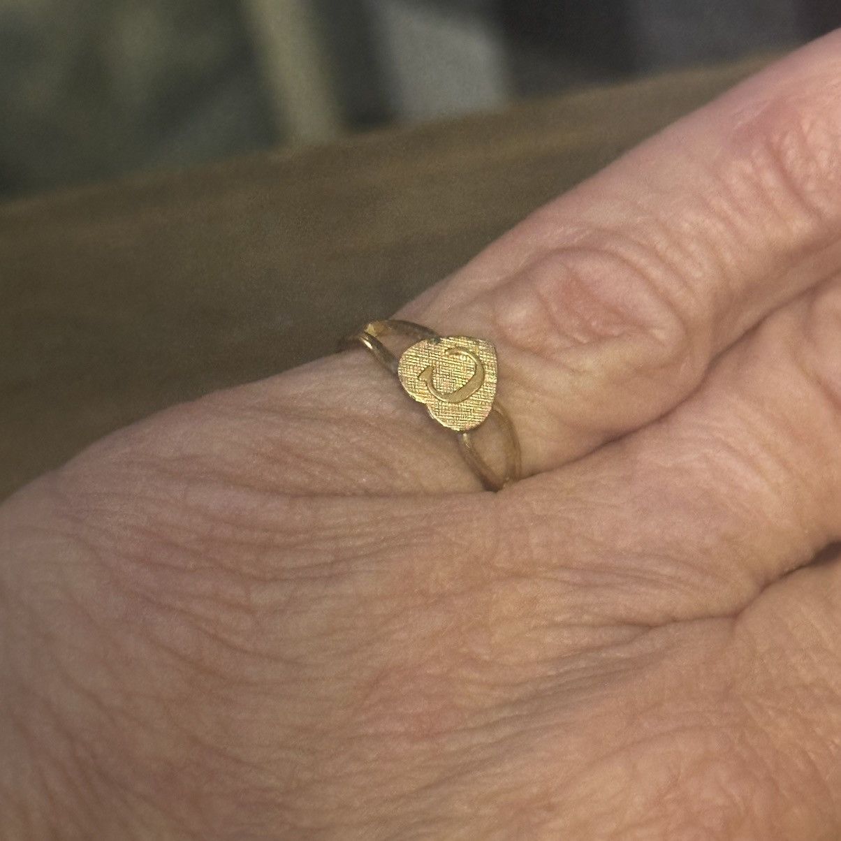 Vintage Vintage letter C heart shaped adjustable ring Size ONE SIZE - 3 Thumbnail