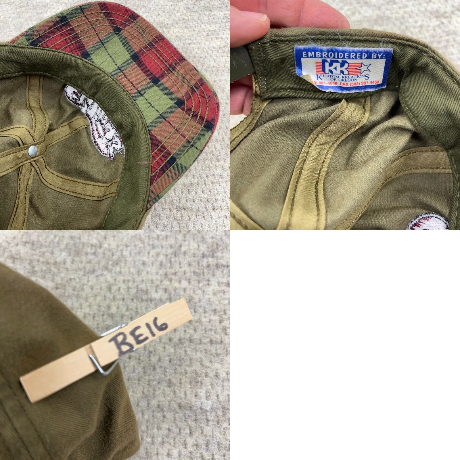 Vintage VINTAGE Wings Of Alaska Hat Cap Snapback Made In USA Green Red Plaid 90s Faded Size ONE SIZE - 8 Thumbnail