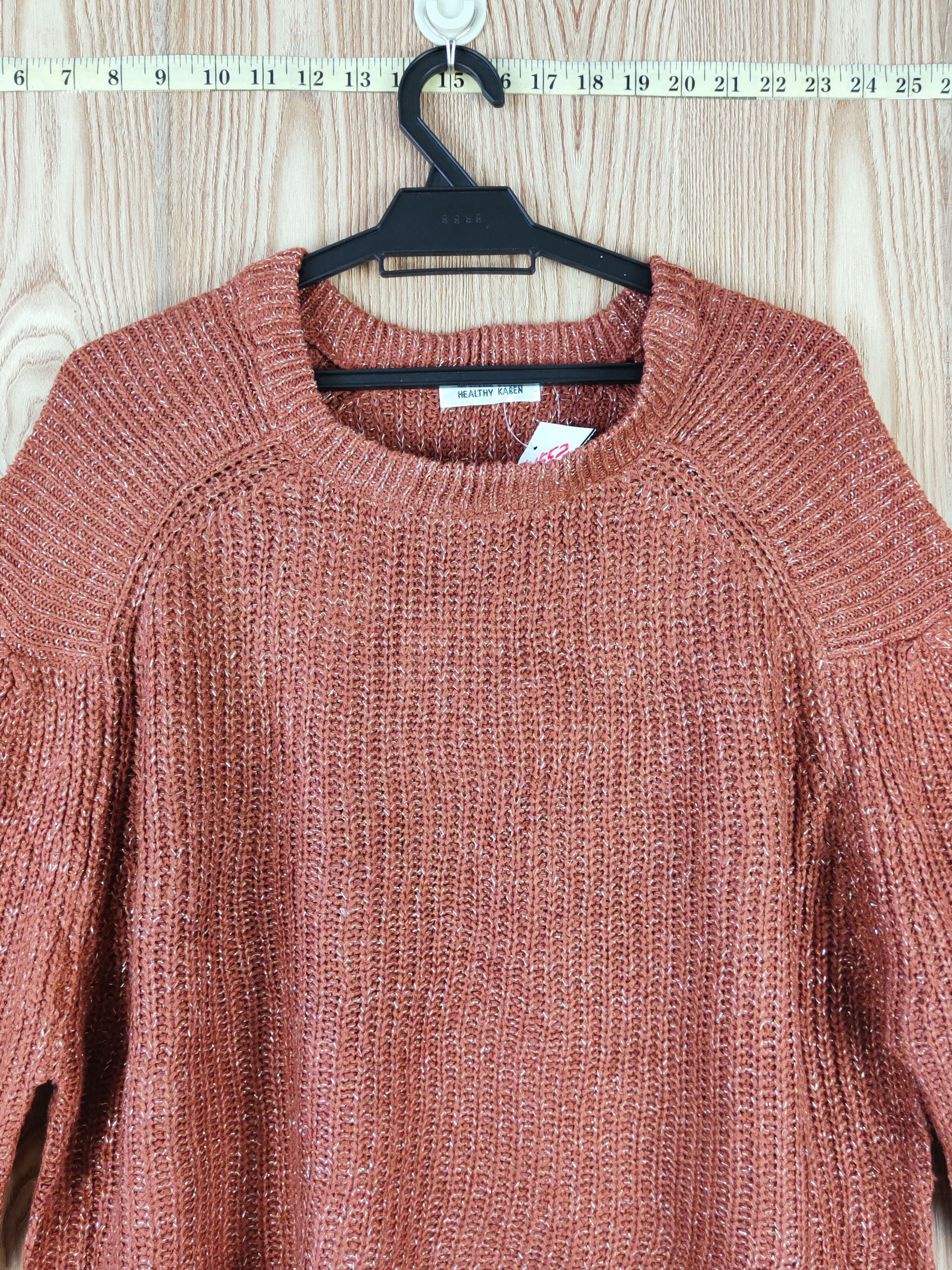 Japanese Brand × Vintage Healthy Karen Brown Knitwear Blouses #W552 Size L / US 10 / IT 46 - 2 Thumbnail