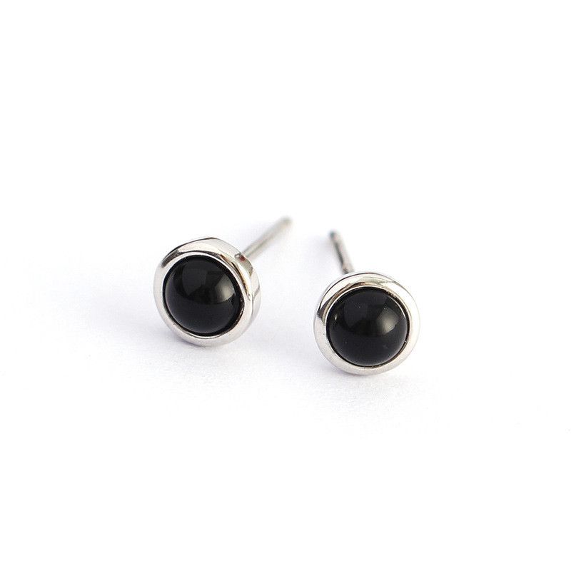 Jewelry × Sterling Silver Turquoise Stone Modern Earrings One Pairs Chrome Jewelry Size ONE SIZE - 5 Thumbnail