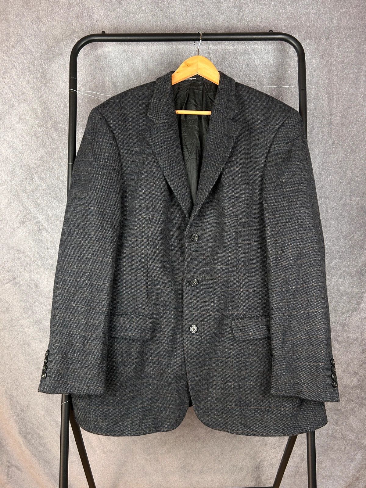 Designer × Yves Saint Laurent Yves Saint Laurent Woolen blazer dark grey high end YSL Size 52L - 1 Thumbnail