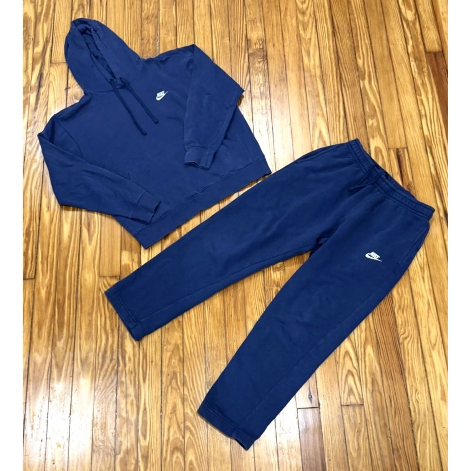 Nike Nike Sportswear Club Fleece Hoodie & Pants Set Blue Sweatshirt Sweatpants Medium Large Mens Tracksuit Sweatsuit 90s Y2K Mall Fall Activewear Size US M / EU 48-50 / 2 - 2 Thumbnail