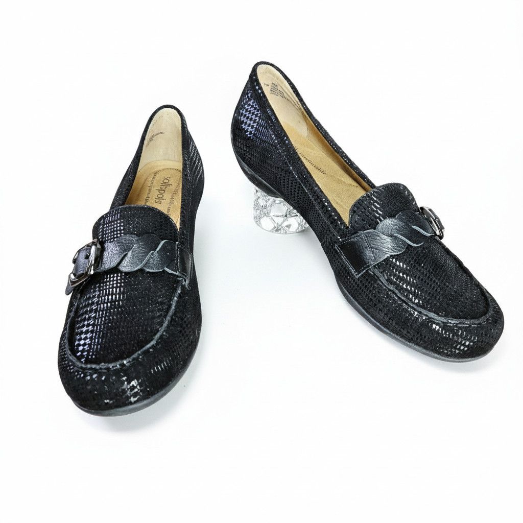 Other Softspots Size 10 Flats Loafers Black Metallic Houndstooth Size US 10 / IT 40 - 1 Thumbnail