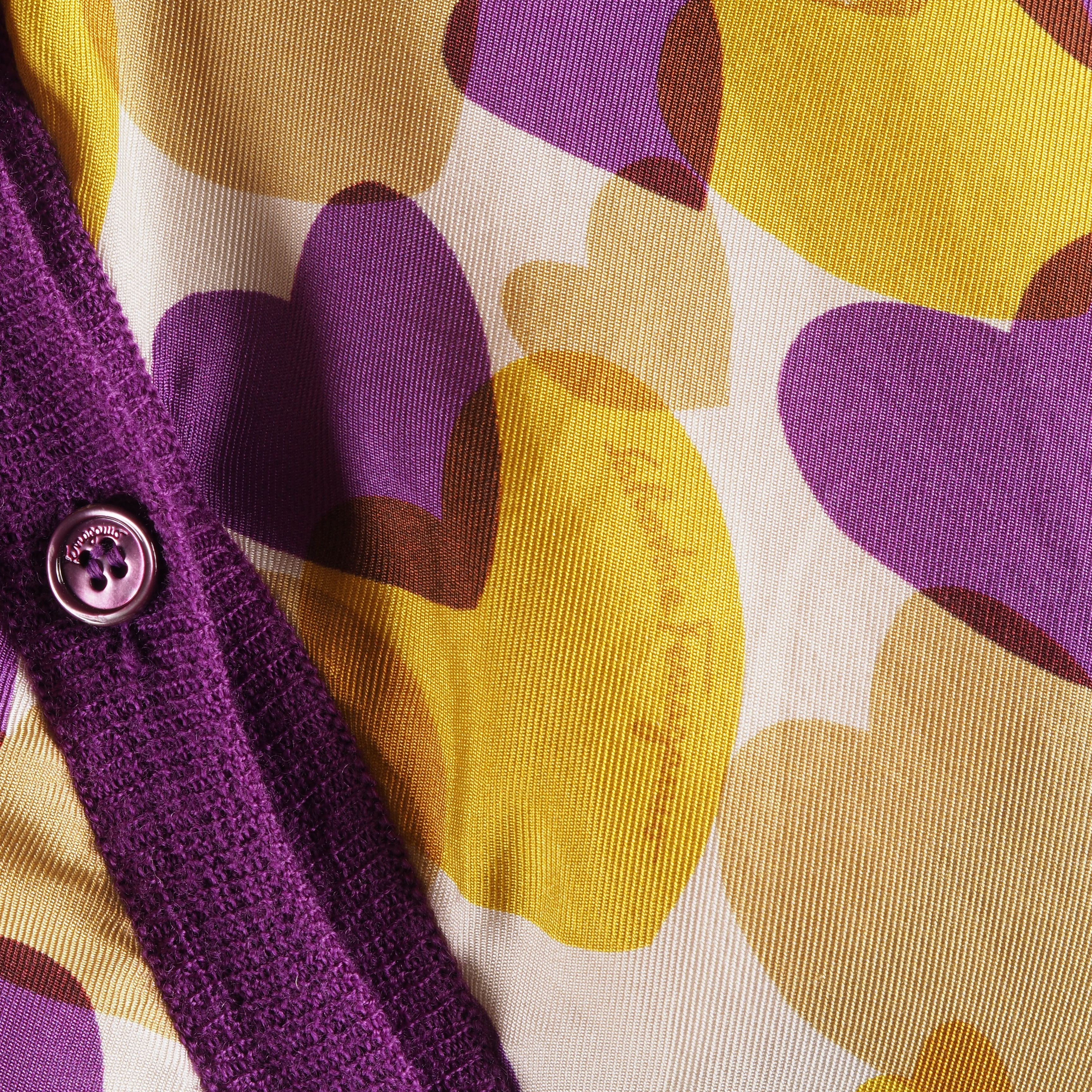 Salvatore Ferragamo Salvatore Ferragamo Vintage Cardigan Heart Print Purple Size S / US 4 / IT 40 - 7 Thumbnail