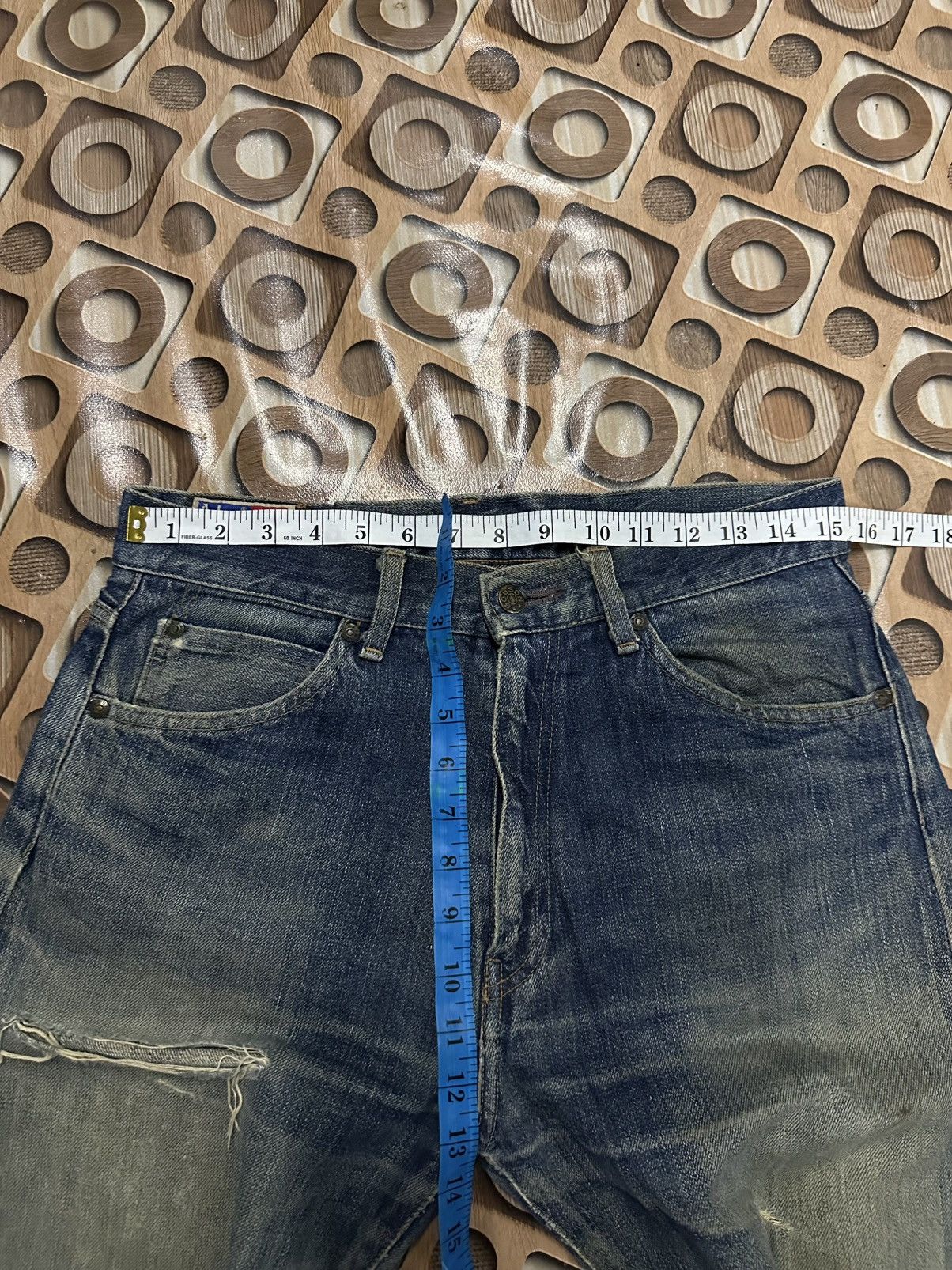 Vintage Vintage BOBSON Jeans Selvedge Mudwash Distressed Denim Pants Size US 30 / EU 46 - 19 Thumbnail