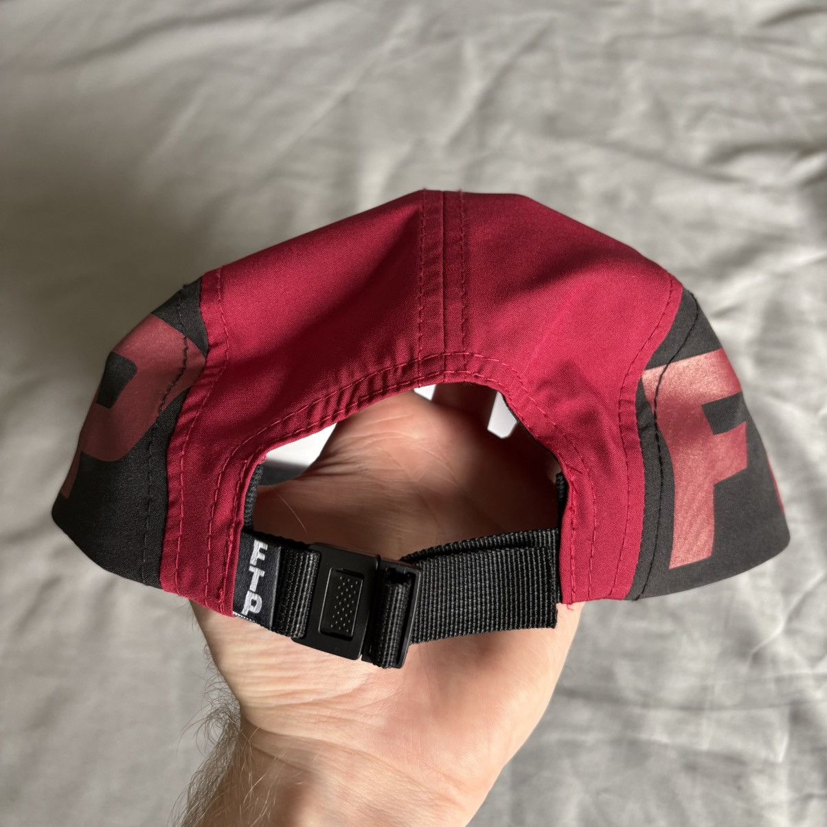 Fuck The Population FTP Distress Upside Down American Flag Camp Hat Red Size ONE SIZE - 4 Thumbnail