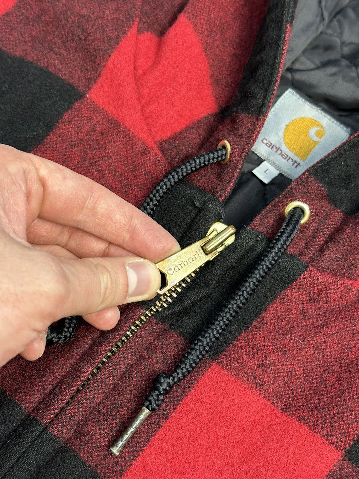 Carhartt Vintage Carhartt Active Jacket Wool Check Distressed Y2K Size US L / EU 52-54 / 3 - 7 Thumbnail