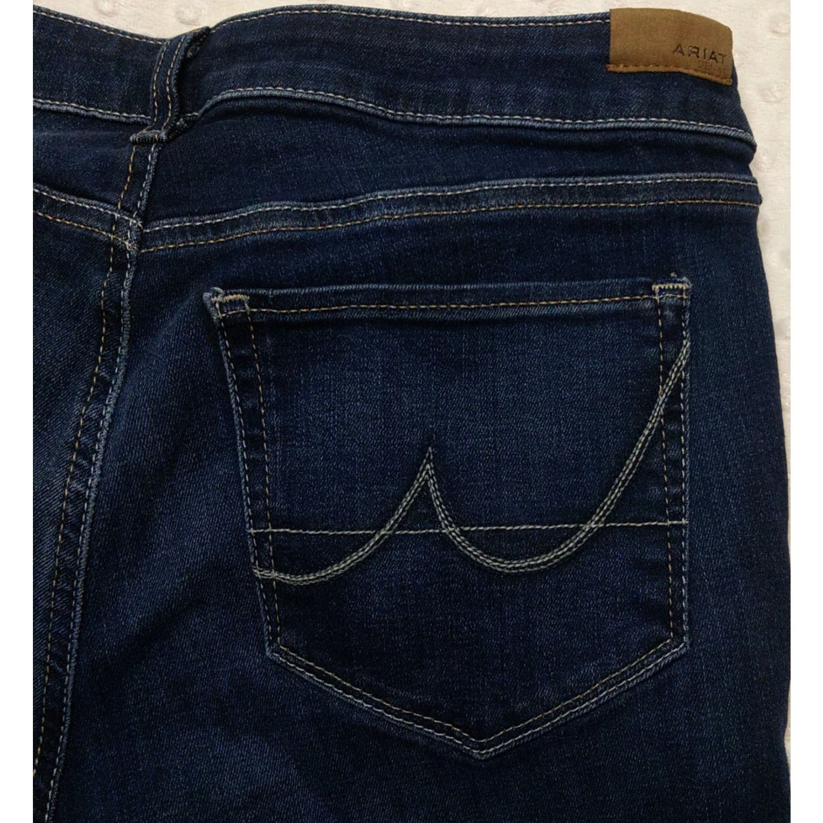 Ariat Ariat Jeans Womens 29S Blue Perfect Rise Flare Stretch Denim Ranch Farm Cowgirl Size 29" - 7 Thumbnail