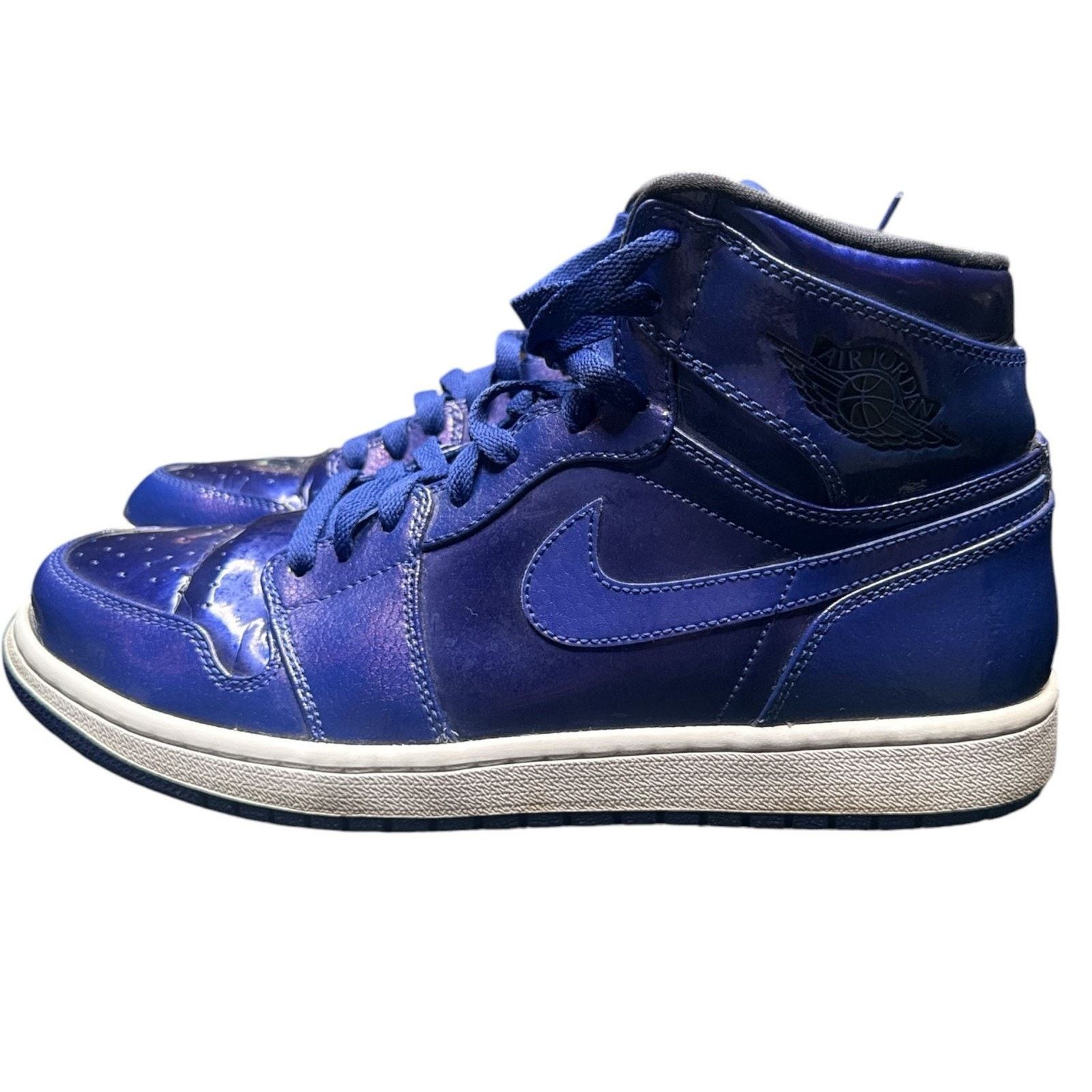 Nike Nike Air Jordan 1 Retro High Deep Royal Blue Patent Leather Size US 10.5 / EU 43-44 - 3 Thumbnail