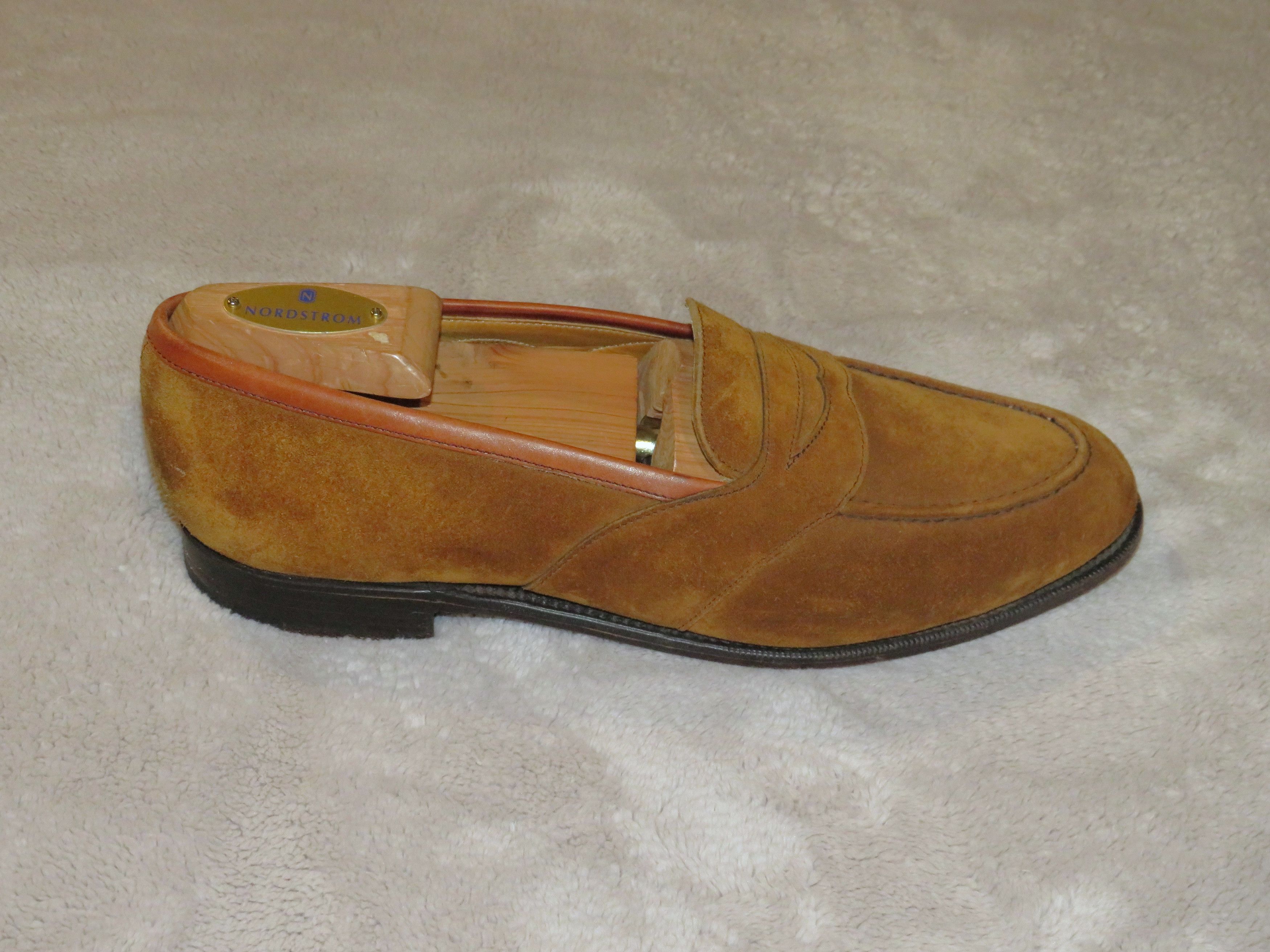 Edward Green Montpellier Tobacco Suede Full Strap Loafers 7E Size US 7 / EU 40 - 2 Thumbnail