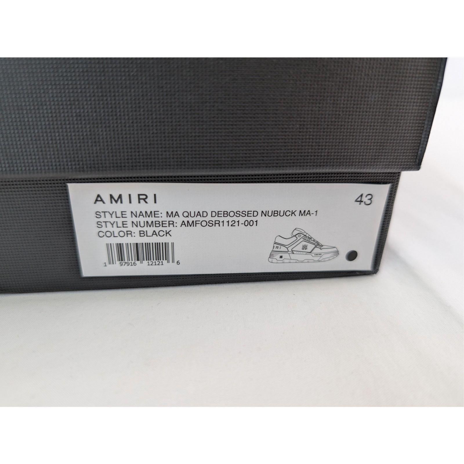 Amiri o1rshd1 MA-1 Quad Debossed Nubuck Sneakers in Black Size US 10 / EU 43 - 24 Thumbnail