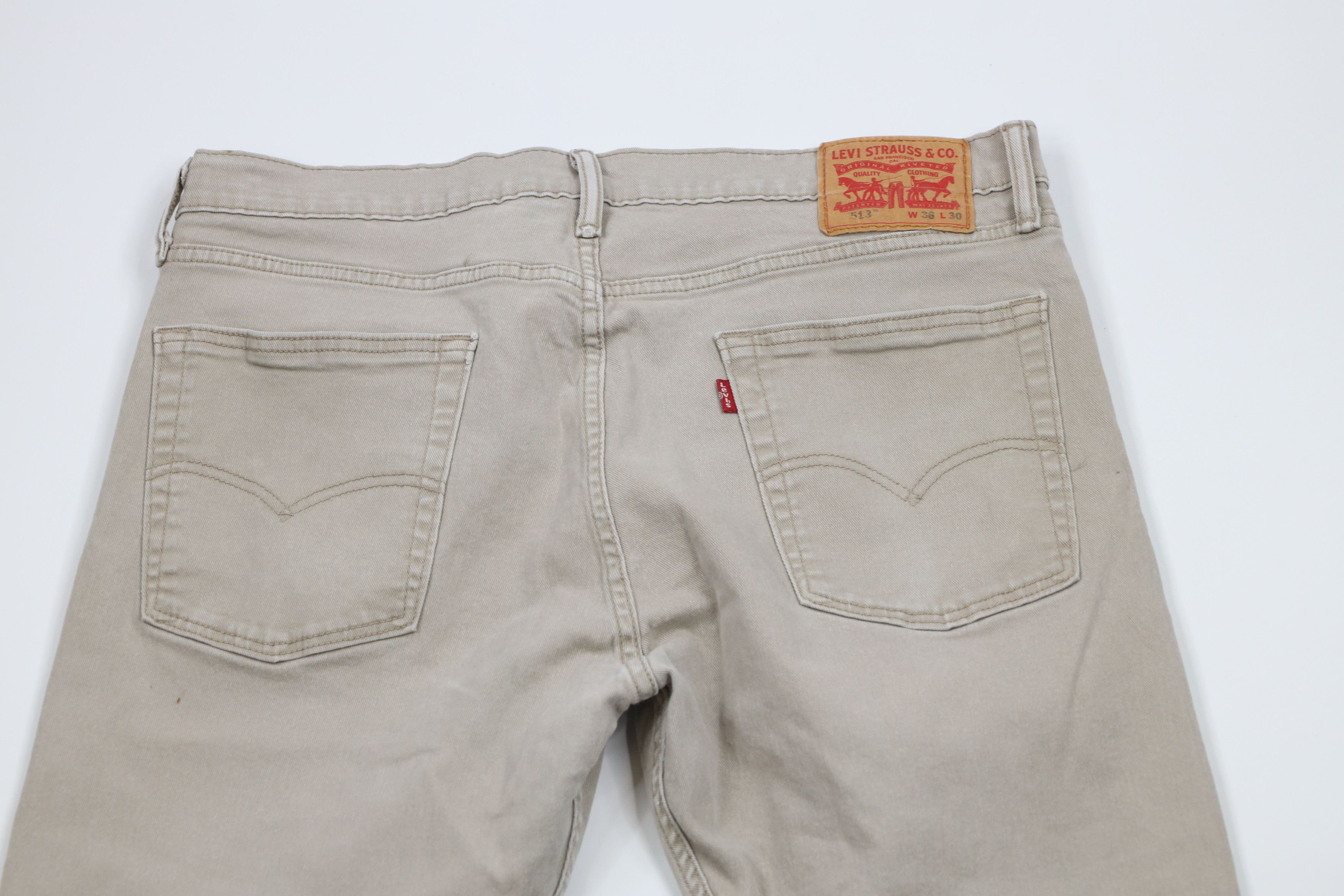 Levi's × Vintage Vintage Y2K Levis 513 Slim Fit Straight Leg Jeans Beige Size US 36 / EU 52 - 11 Thumbnail