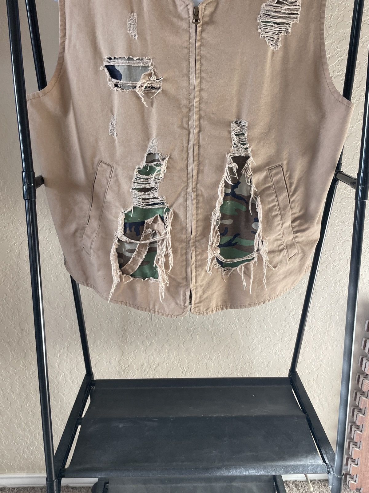 Denim & Supply Ralph Lauren Camo Distressed Vest Size US XL / EU 56 / 4 - 3 Thumbnail