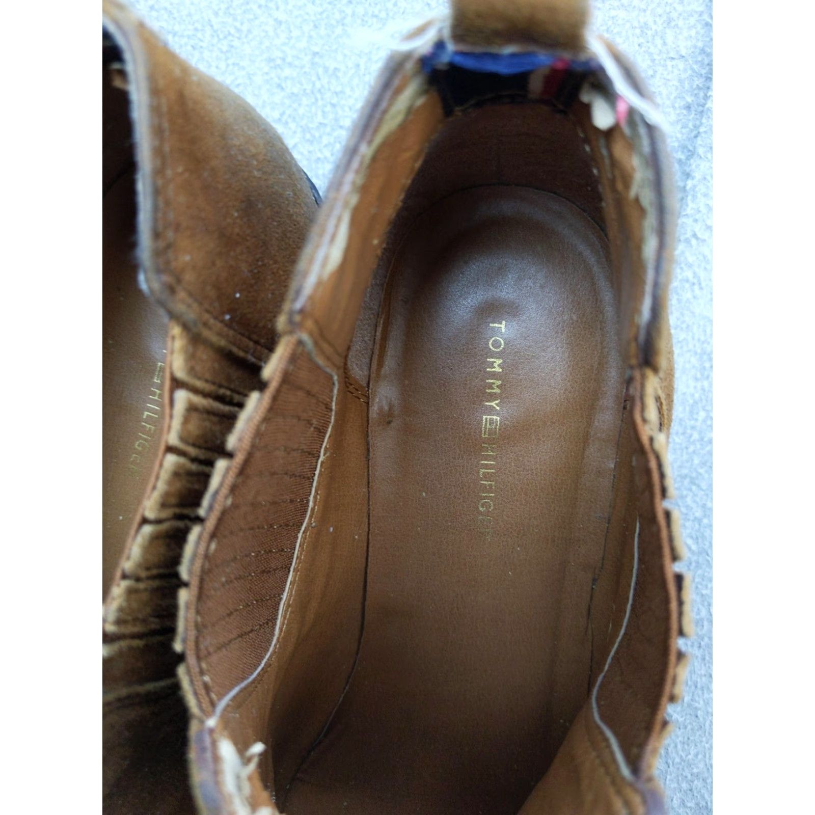 Tommy Hilfiger Tommy Hilfiger Boots Womens Chelsea Ankle Brown Suede 10 M Block Heel TWRIPLEY Size US 10 / IT 40 - 4 Thumbnail