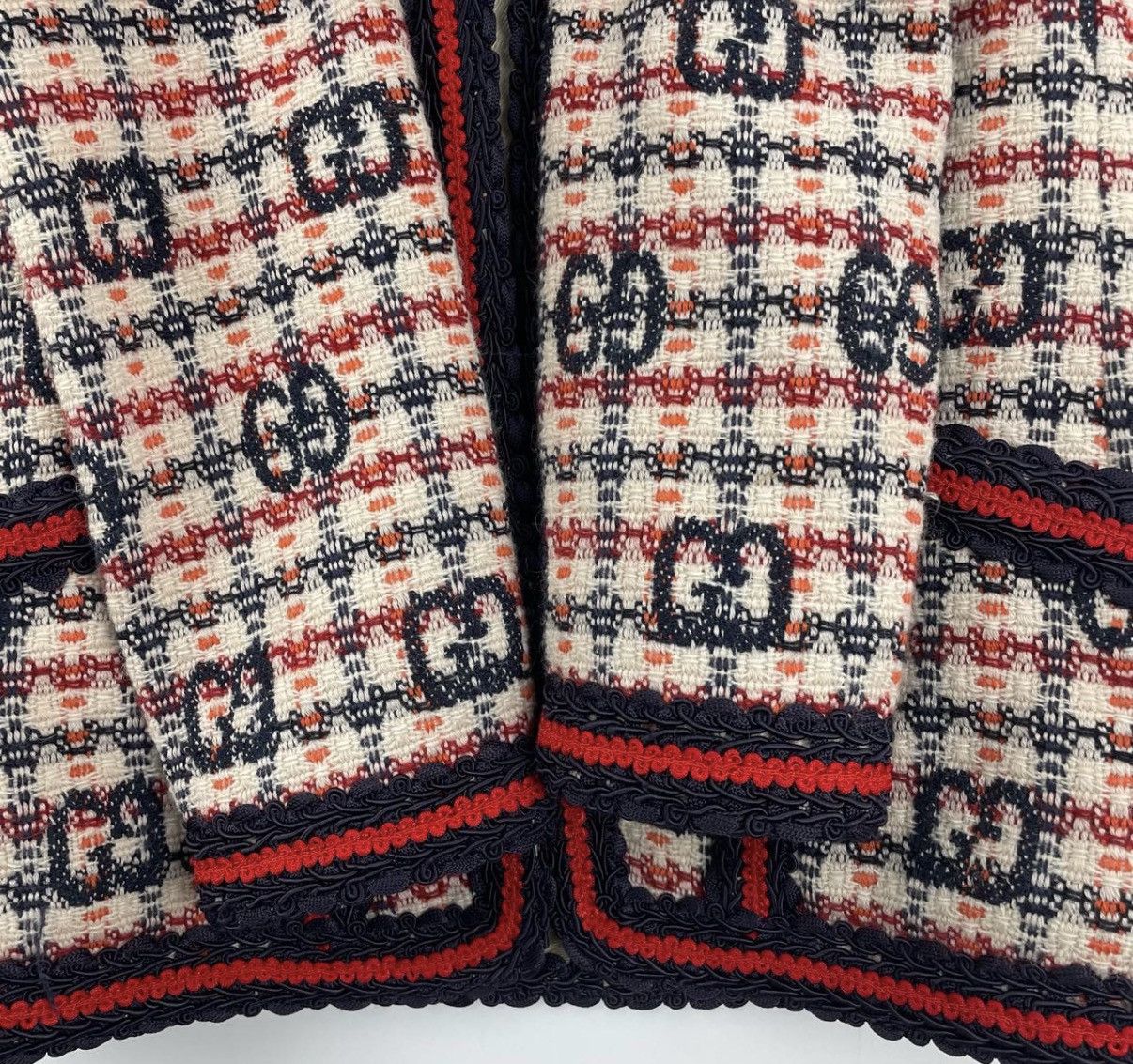 Gucci Gucci/Double G All-Over Print Tweed Coat K12 Size XS / US 0-2 / IT 36-38 - 5 Thumbnail