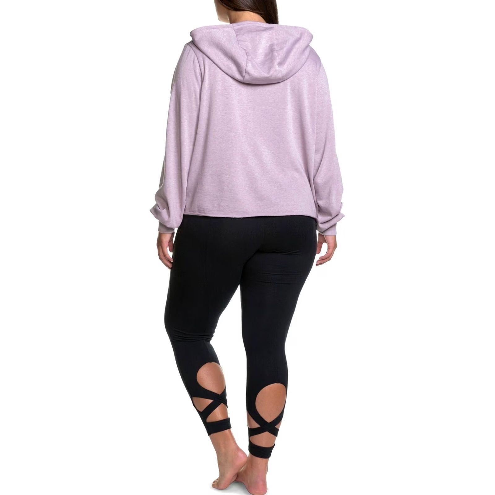 Soffe Soffe Hoodie Women's 2X Plus Size Crop Crew Neck Knit Cotton Blend Purple Chalk Vintage Theme Athleisure Modern Hoodie Size XXL / US 16-18 / IT 52-54 - 2 Thumbnail