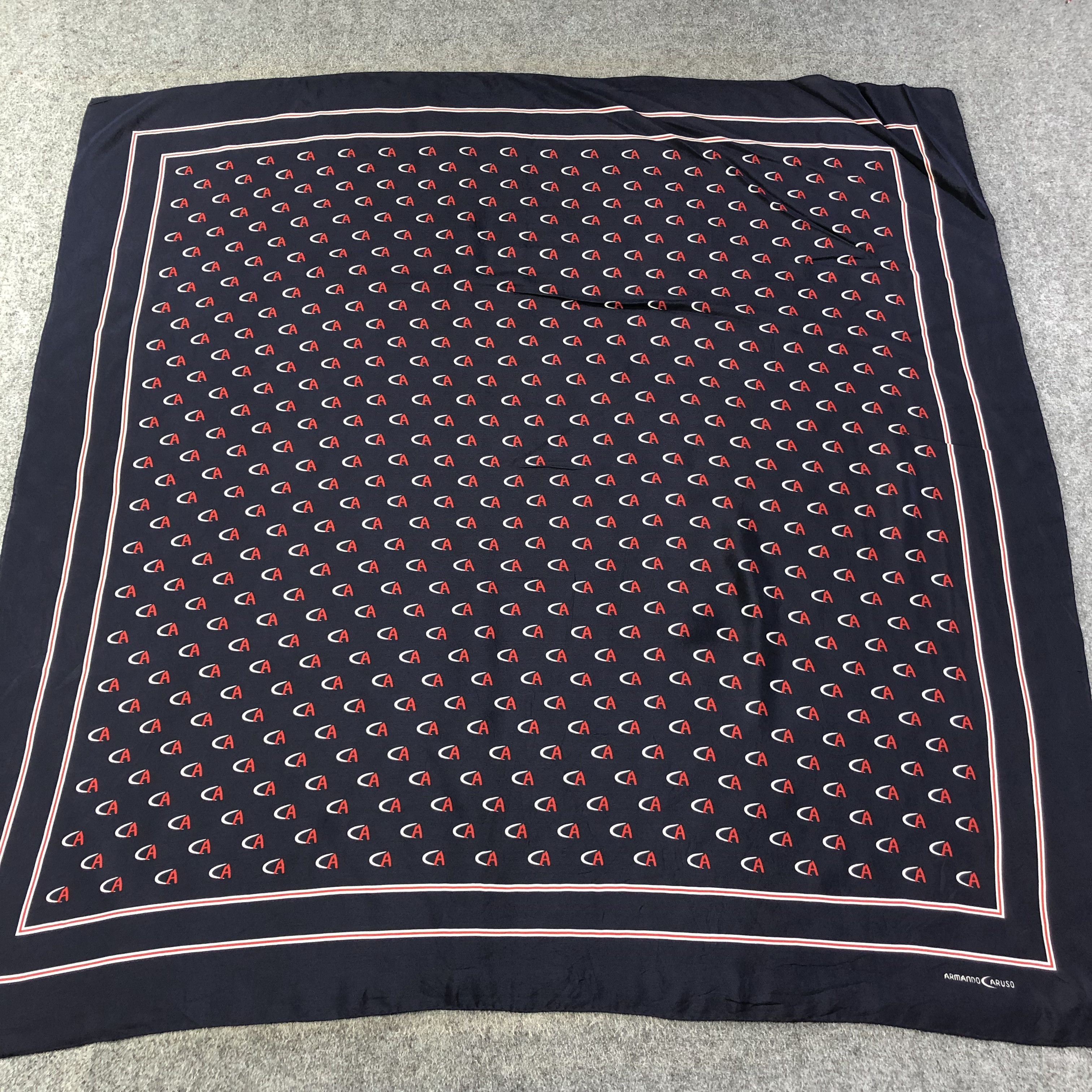 Vintage Vintage Armando Caruso Monogram Silk Scarf M553 Size ONE SIZE - 1 Thumbnail