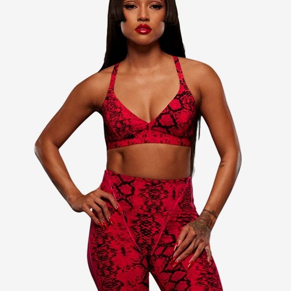Adidas × Ivy Park Adidas x Ivy Park Allover Print Red Triangle Bra and Shorts Size 28" / US 6 / IT 42 - 1 Thumbnail