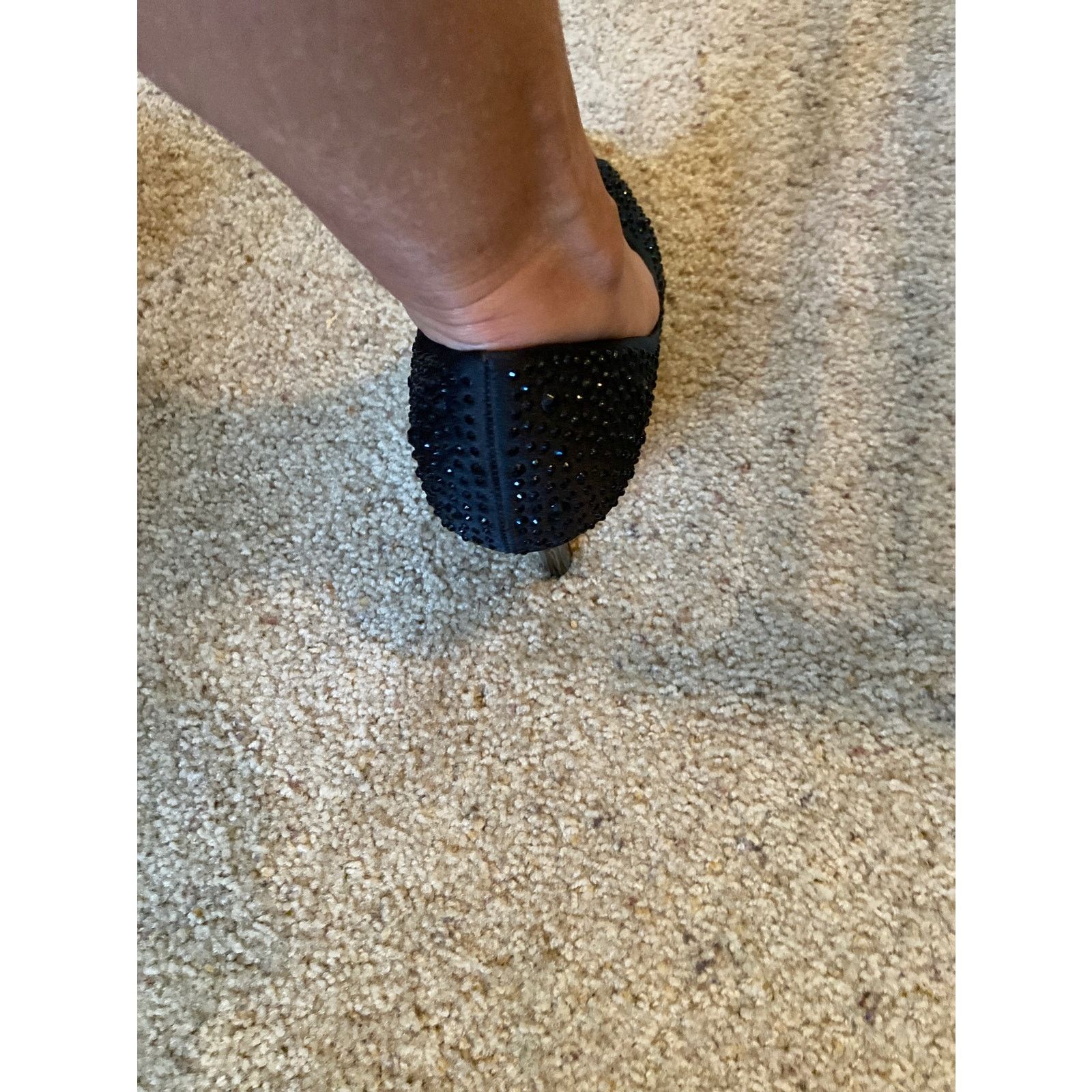 Other Lulu Townsend Black Satin Rhinestone Peep Toe Heels Size 9.5 Size US 9.5 / IT 39.5 - 11 Thumbnail