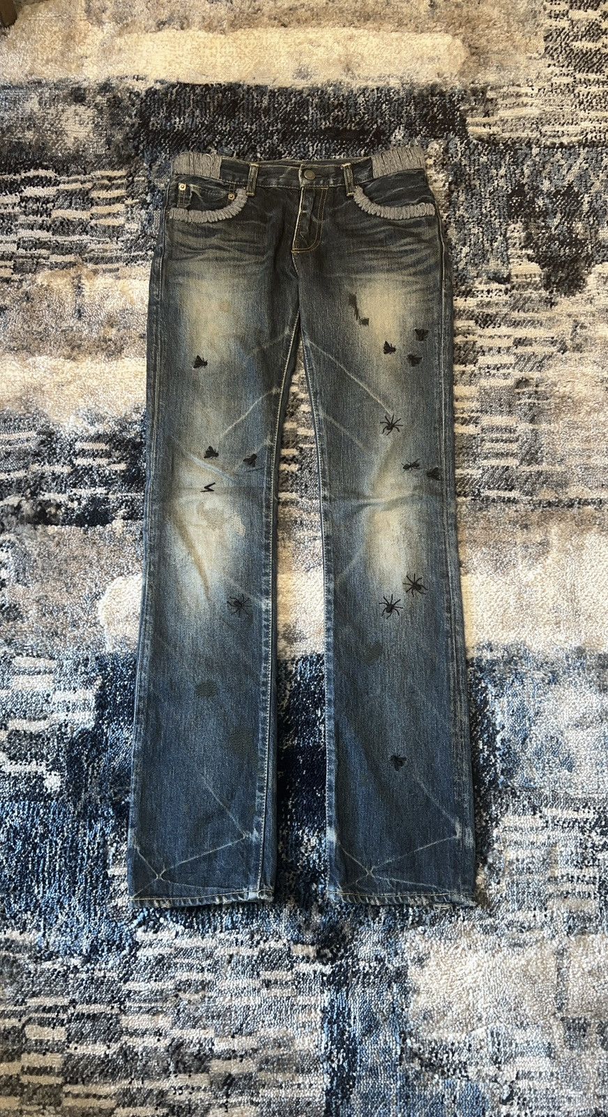 Japanese Brand × Jun Takahashi × Undercover AW06 Undercover Insect Yarn Bug Denim Size US 30 / EU 46 - 2 Thumbnail