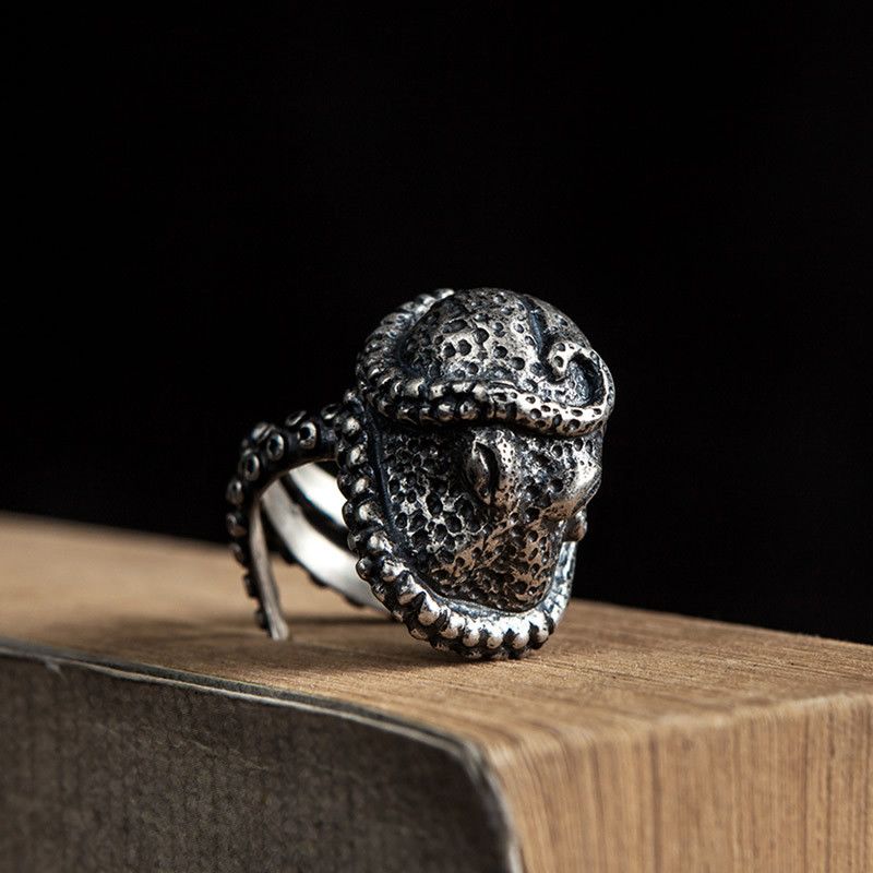 Jewelry Octopus Crazy Jewelry Rings Open Chrome Ring (Size 7-13) Size ONE SIZE - 2 Thumbnail