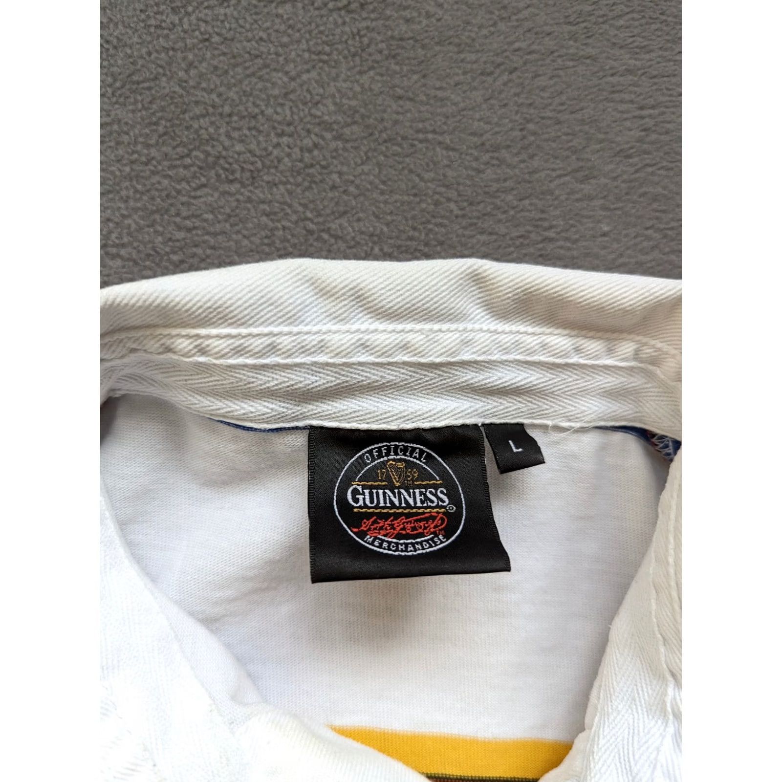 Vintage Guinness Stripe Polo Shirt Mens L Size US L / EU 52-54 / 3 - 2 Thumbnail