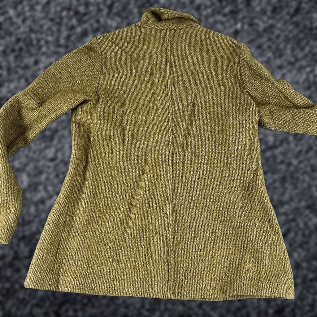 Eileen Fisher VINTAGE Eileen Fisher Jacket Women M Gold Wool Blazer Snap Knit Lined Pockets Textured Short Coat Size M / US 6-8 / IT 42-44 - 1 Thumbnail