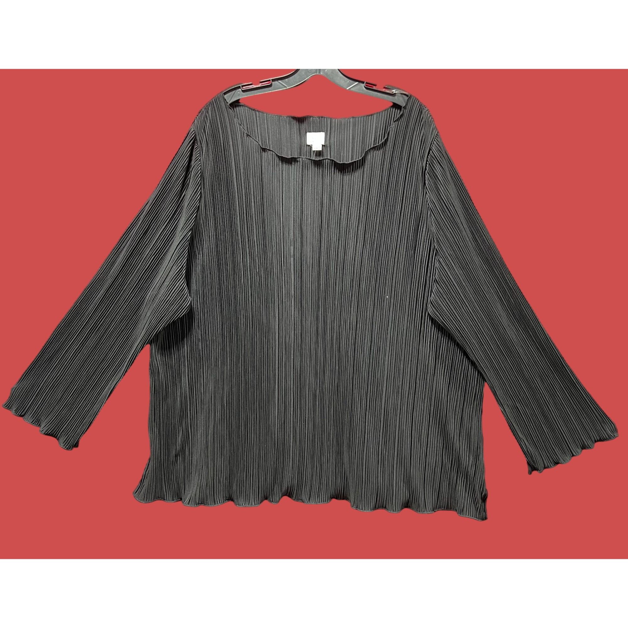 Other A New Day - Women's Casual Long Sleeve Blouse - Black - 4X Size 4XL / US 24-26 - 1 Thumbnail