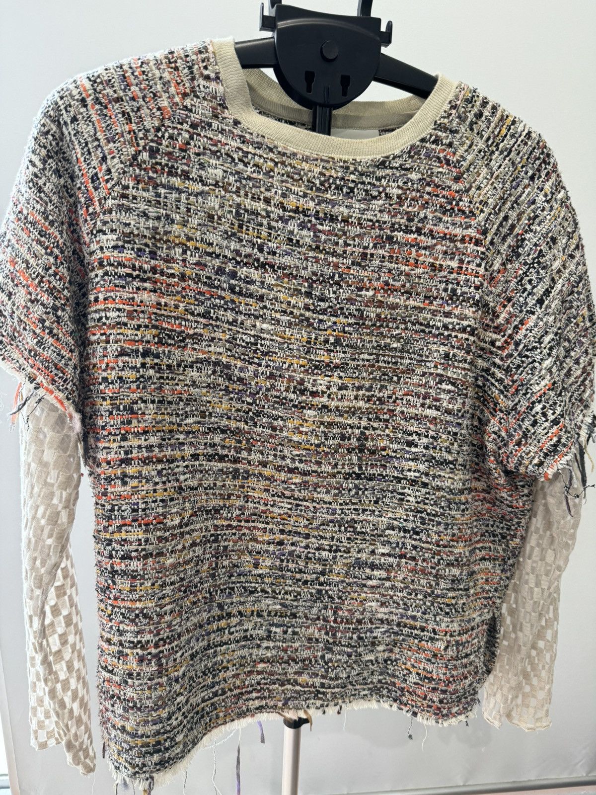 image of Song For The Mute Sftm Sample - Double Layer Bouclé Top in White, Men's (Size Medium)