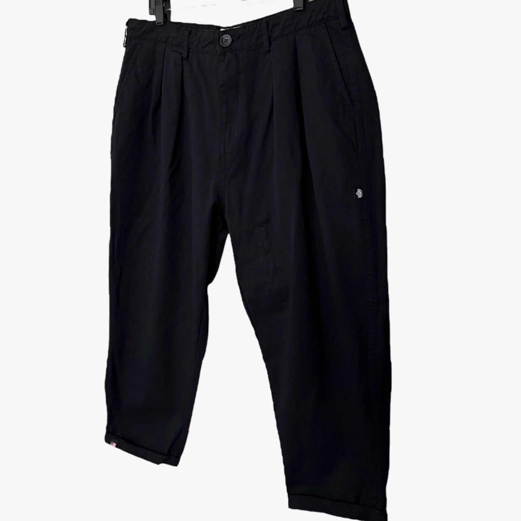 Vintage FAIRFAX APPAREL Pleated Cuffed Skater Pants Black Men's Large Baggy Relaxed-Fit Chino 5-Pocket Grunge Retro Size US 33 - 2 Thumbnail