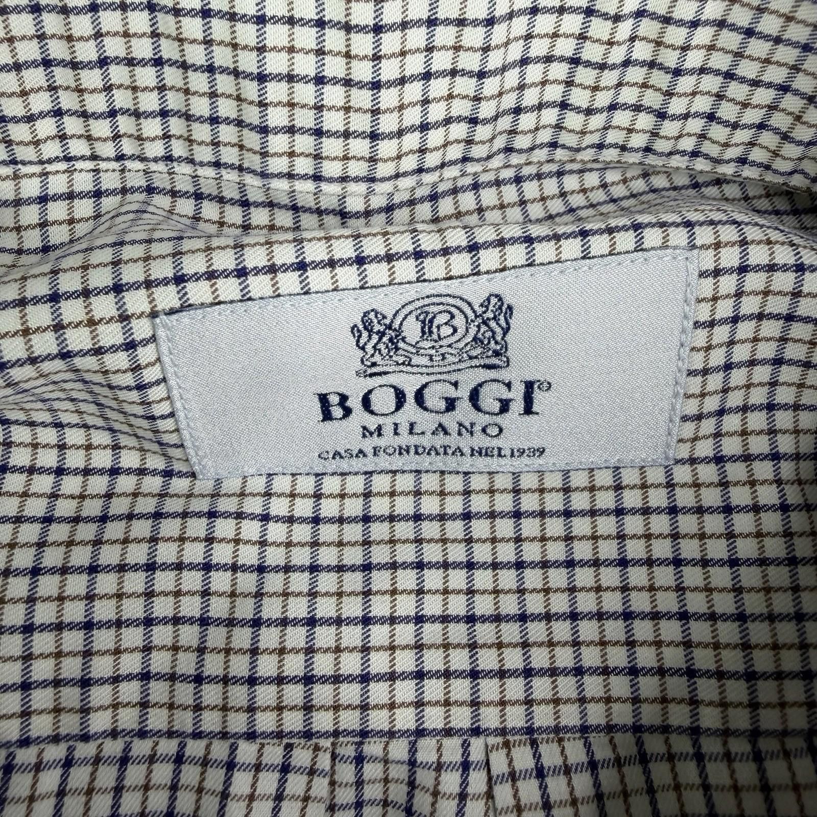 Other Boggi Milano Mens XL Shirt Blue White Long Sleeve 43/17 Size US XL / EU 56 / 4 - 3 Thumbnail