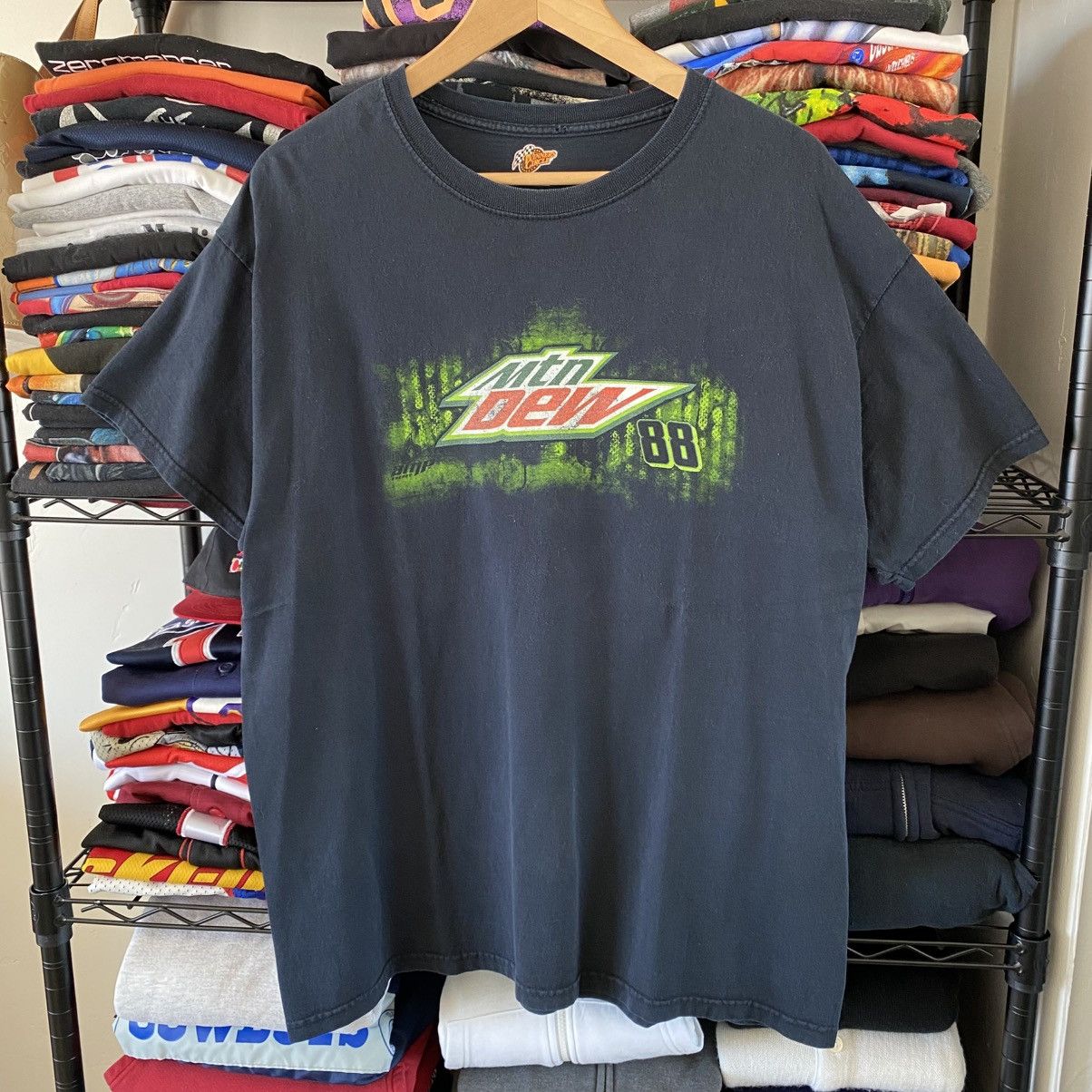 NASCAR Vintage Mtn Dew T-Shirt Nascar Dale Earnhardt Jr Y2K Grunge Size US XL / EU 56 / 4 - 1 Thumbnail