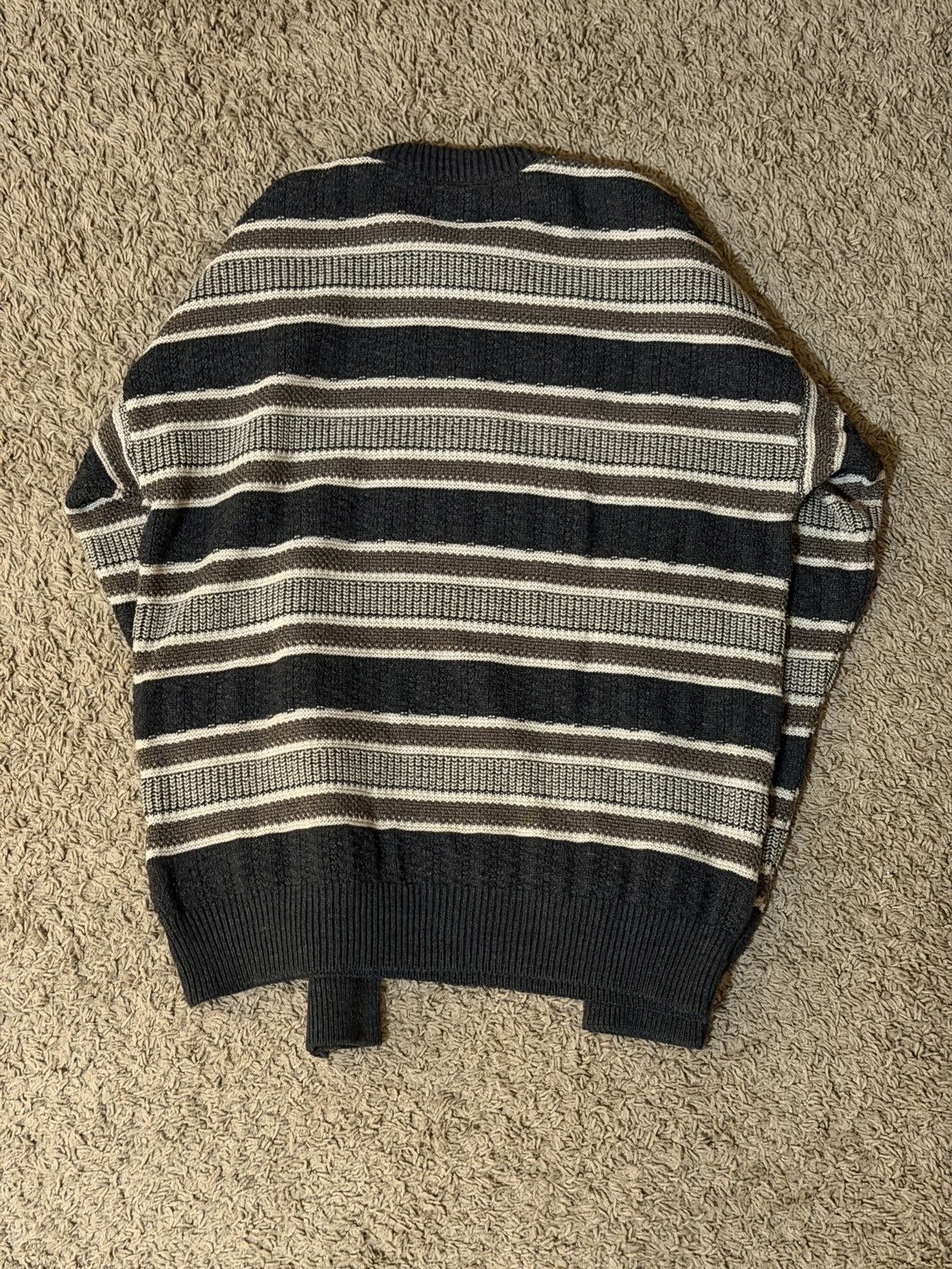 Vintage VINTAGE brown and beige striped sweater Size US M / EU 48-50 / 2 - 4 Thumbnail