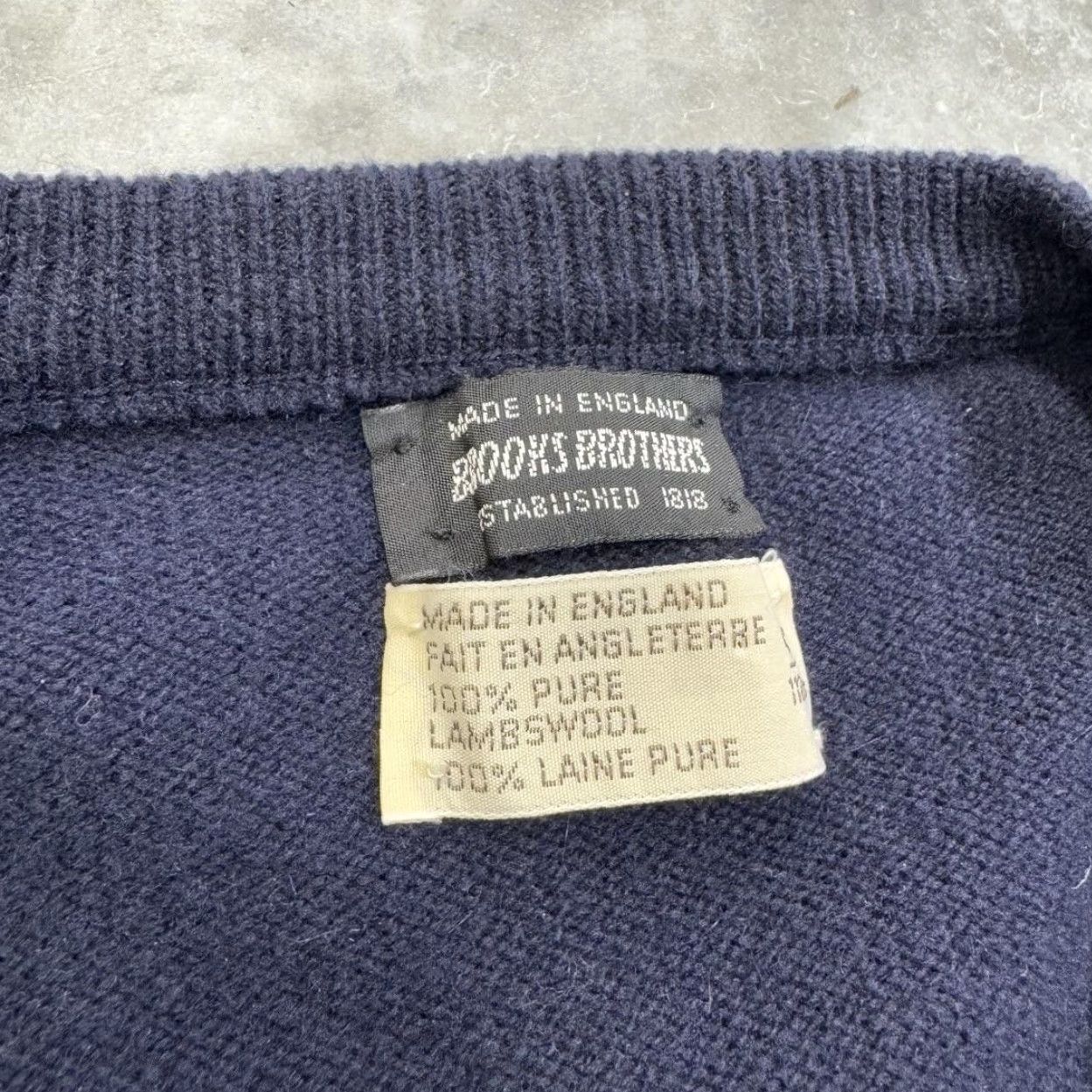 Brooks Brothers Brooks Brothers Sweater Mens 44 Navy Argyle V Neck Made in England Lambswool Size US XL / EU 56 / 4 - 2 Thumbnail