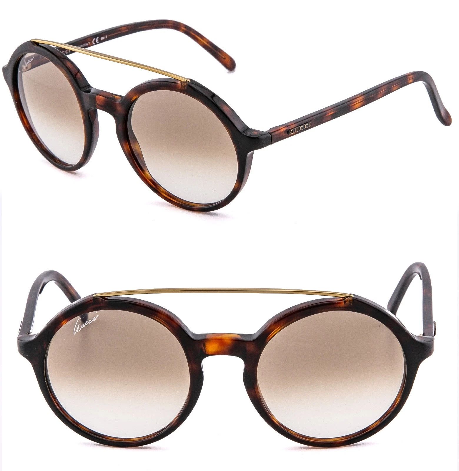 Gucci GUCCI GG3602 Round Dark Tortoise Brown Retro Sunglasses 3602 Size ONE SIZE - 1 Thumbnail