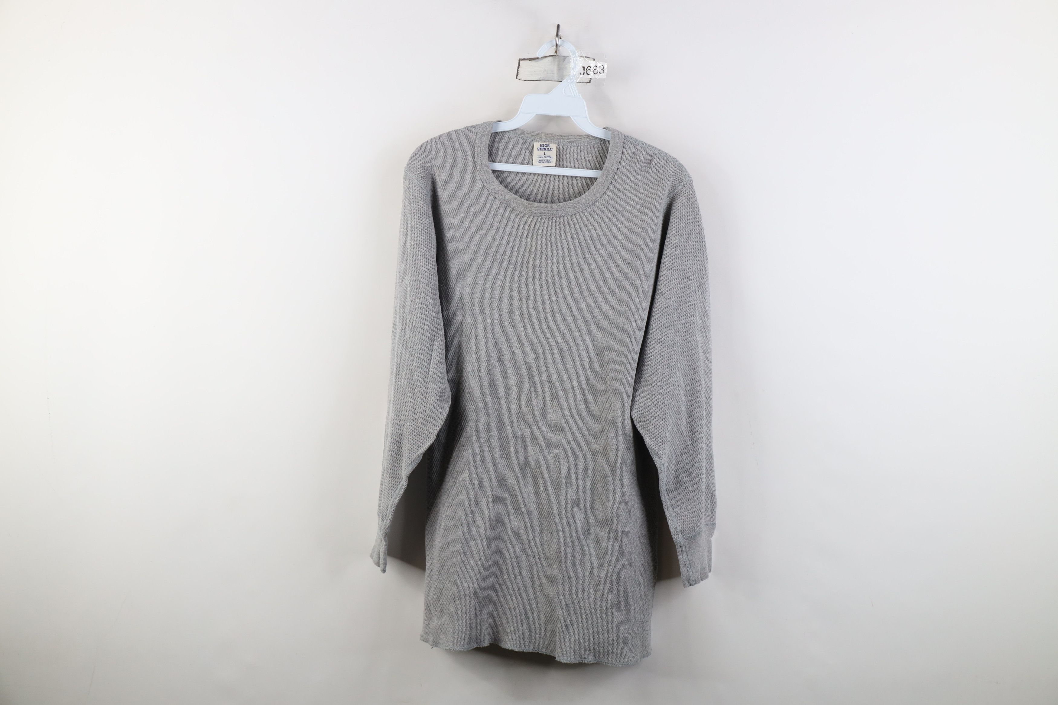 Vintage Vintage 90s Streetwear Waffle Knit Long Sleeve T-Shirt USA Size US L / EU 52-54 / 3 - 1 Thumbnail