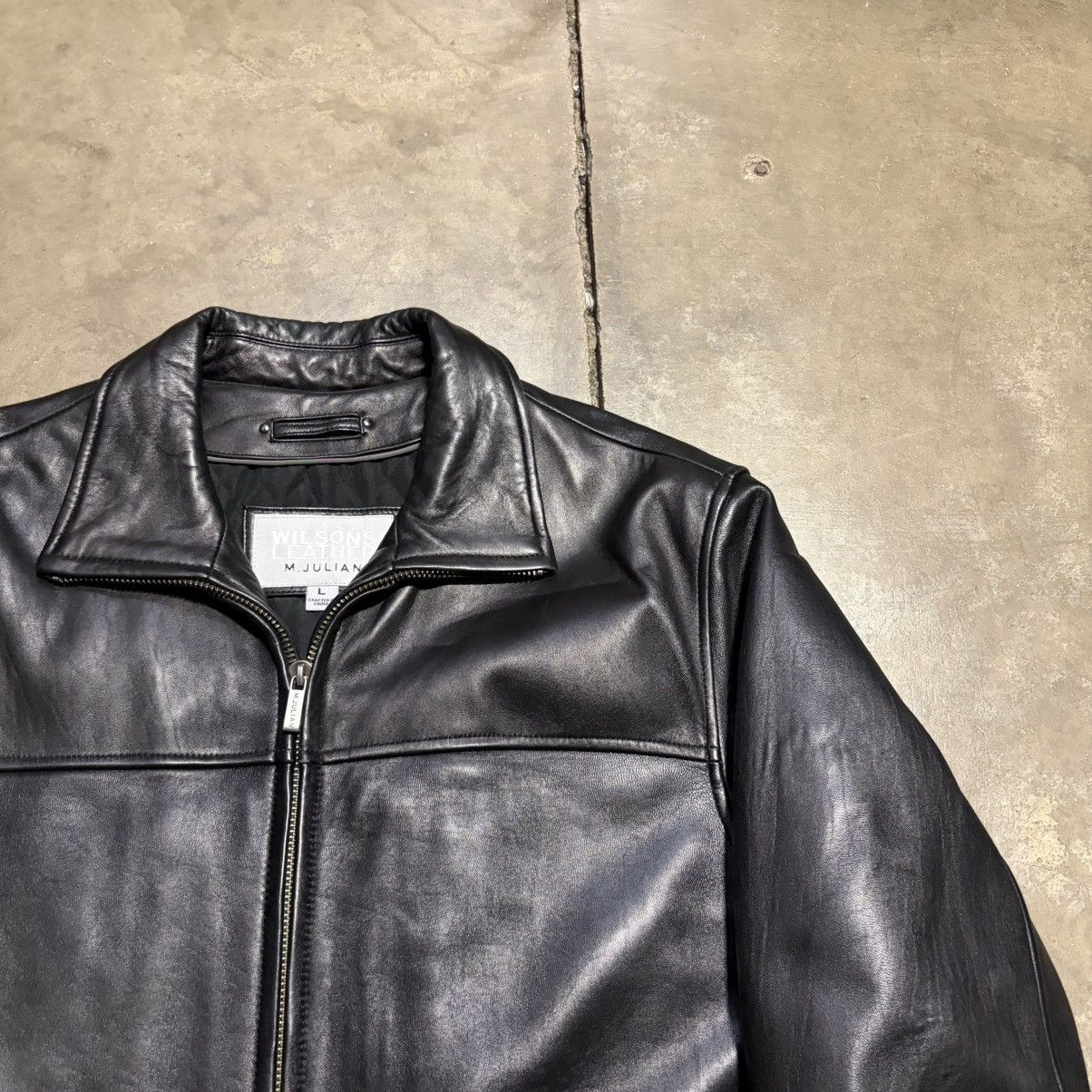 Wilsons Leather Vintage Wilsons Leather Bomber Jacket Moto Biker Grunge 90s Size US L / EU 52-54 / 3 - 4 Thumbnail