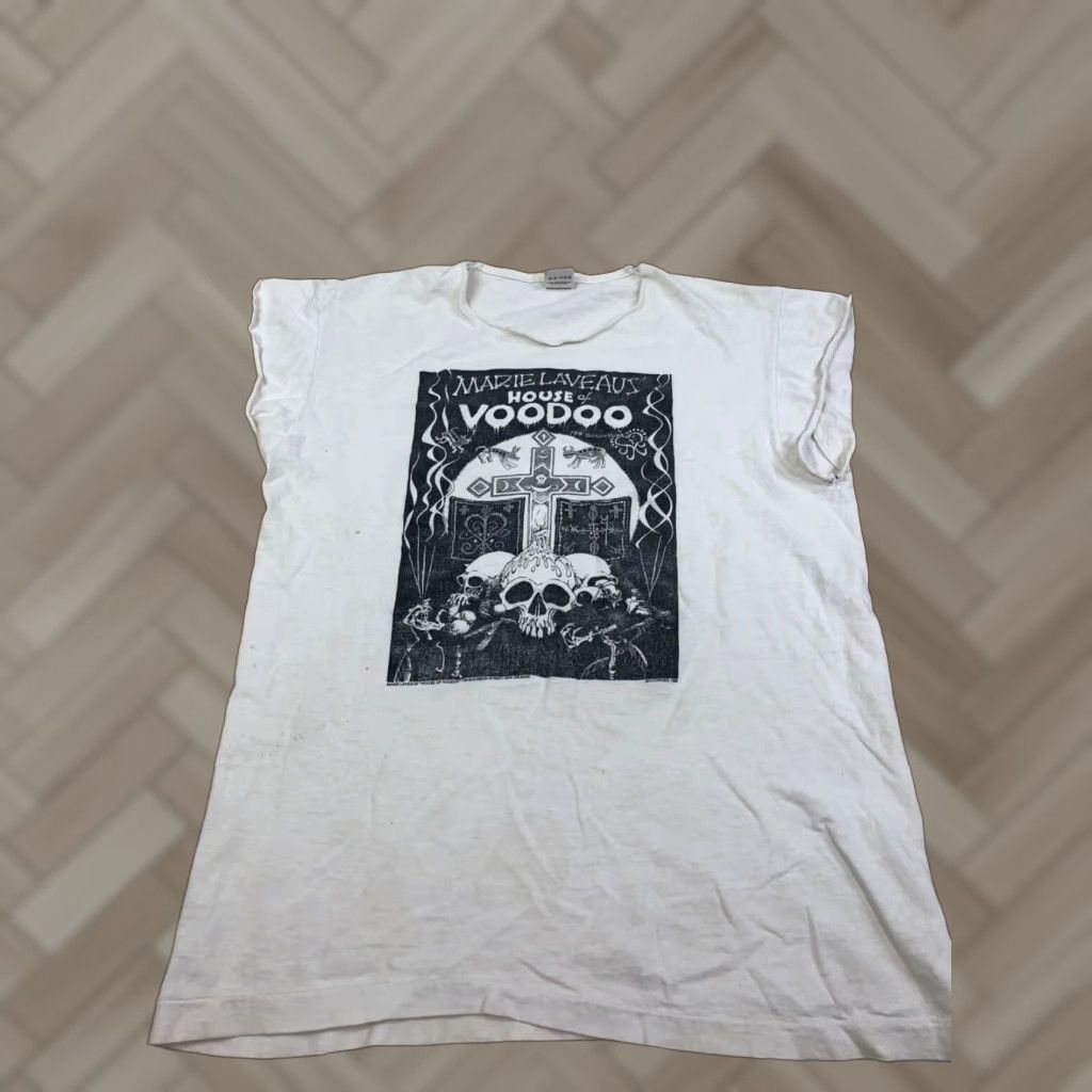 Fruit Of The Loom Vtg Marie Laveaus House of Voodoo Shirt Adult L 80s Skulls Distressed Size US L / EU 52-54 / 3 - 1 Thumbnail