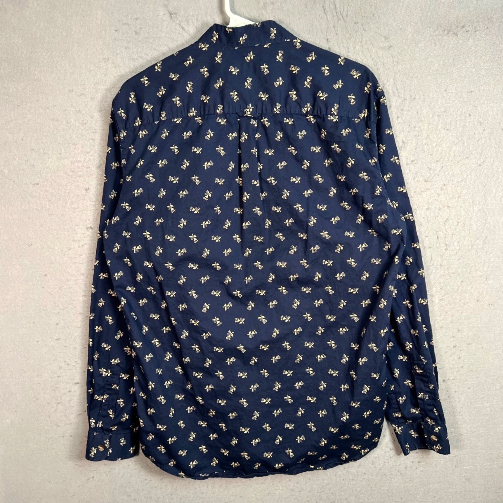 Frank And Oak Frank & Oak Shirt Mens Medium Navy Blue Floral Print Cotton Button-Up Shirt Size US M / EU 48-50 / 2 - 2 Thumbnail