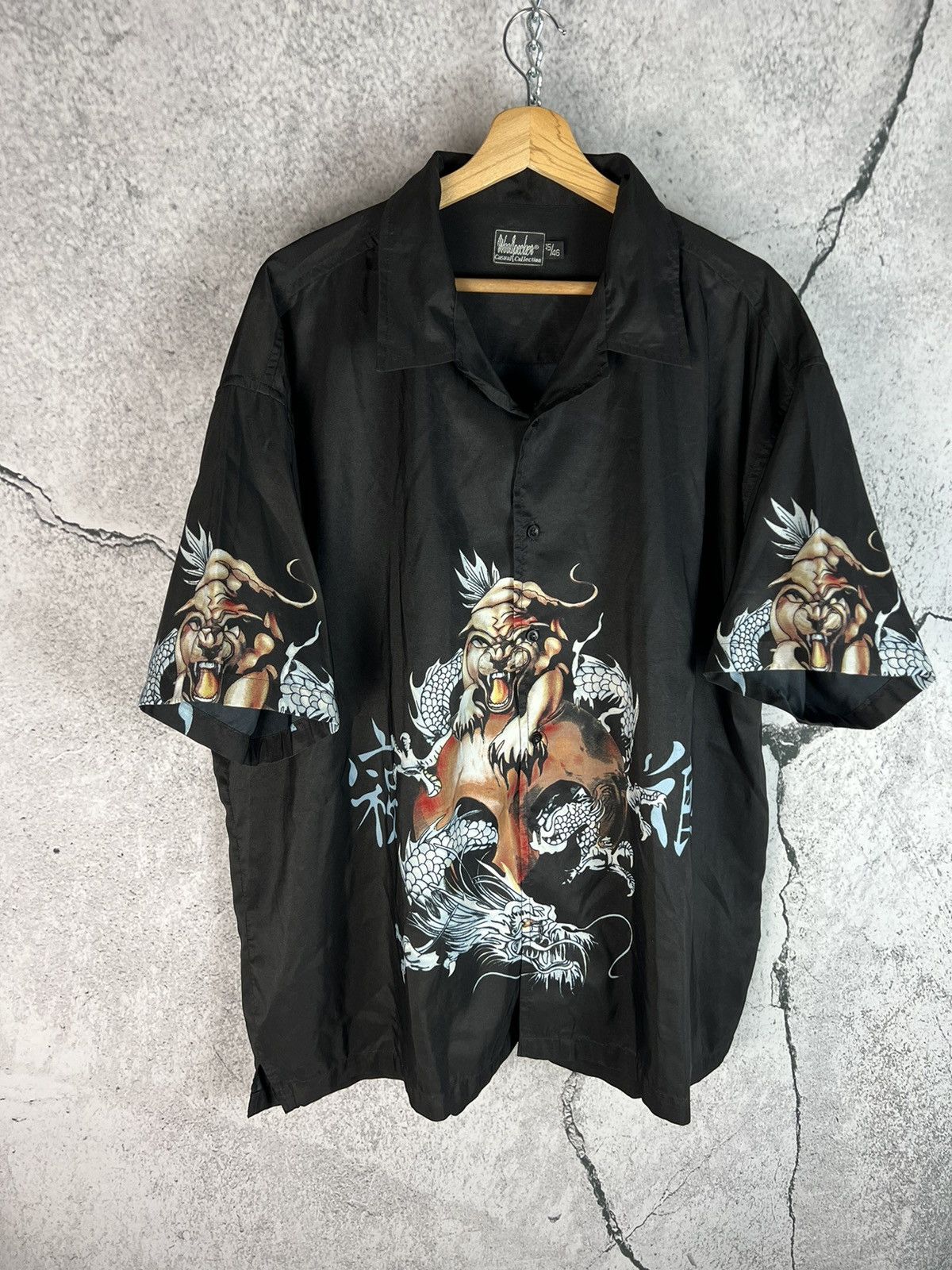 Vintage Vintage Y2k Button Up Shirt black Japanese vibe Alternative Size US XL / EU 56 / 4 - 1 Thumbnail