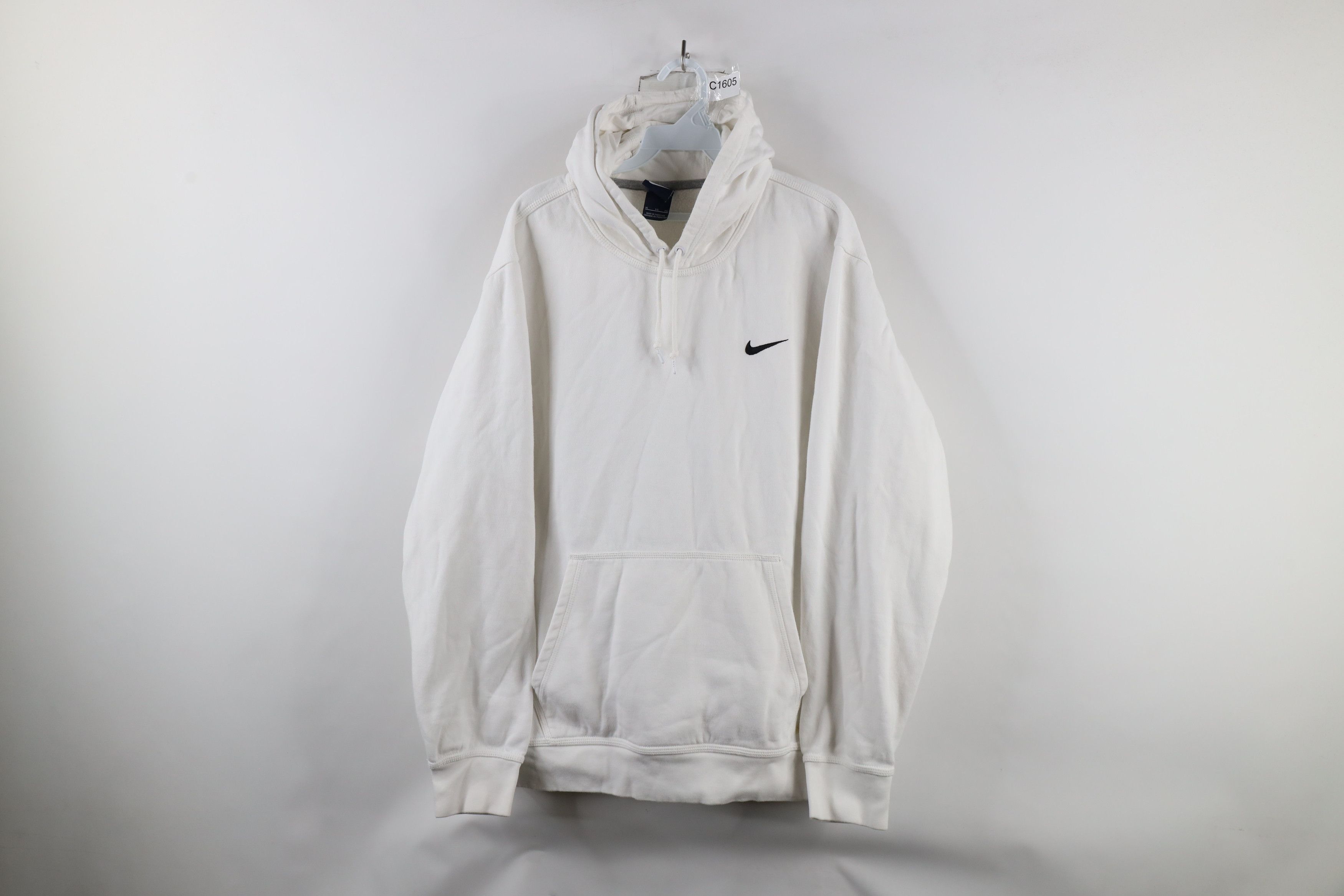 Vintage Nike Swoosh White Nike Hooded Sweatshirt Nike 00s Big