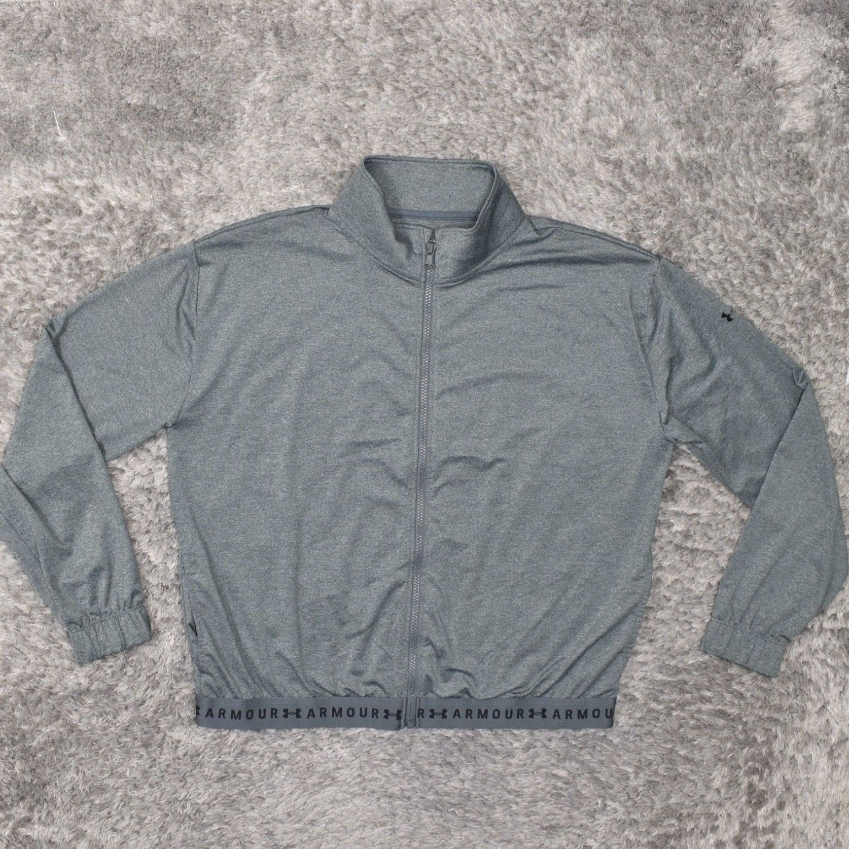 Under Armour Under Armour Basic Jacket Women L Gray Polyester Zip Jacket Size L / US 10 / IT 46 - 2 Thumbnail