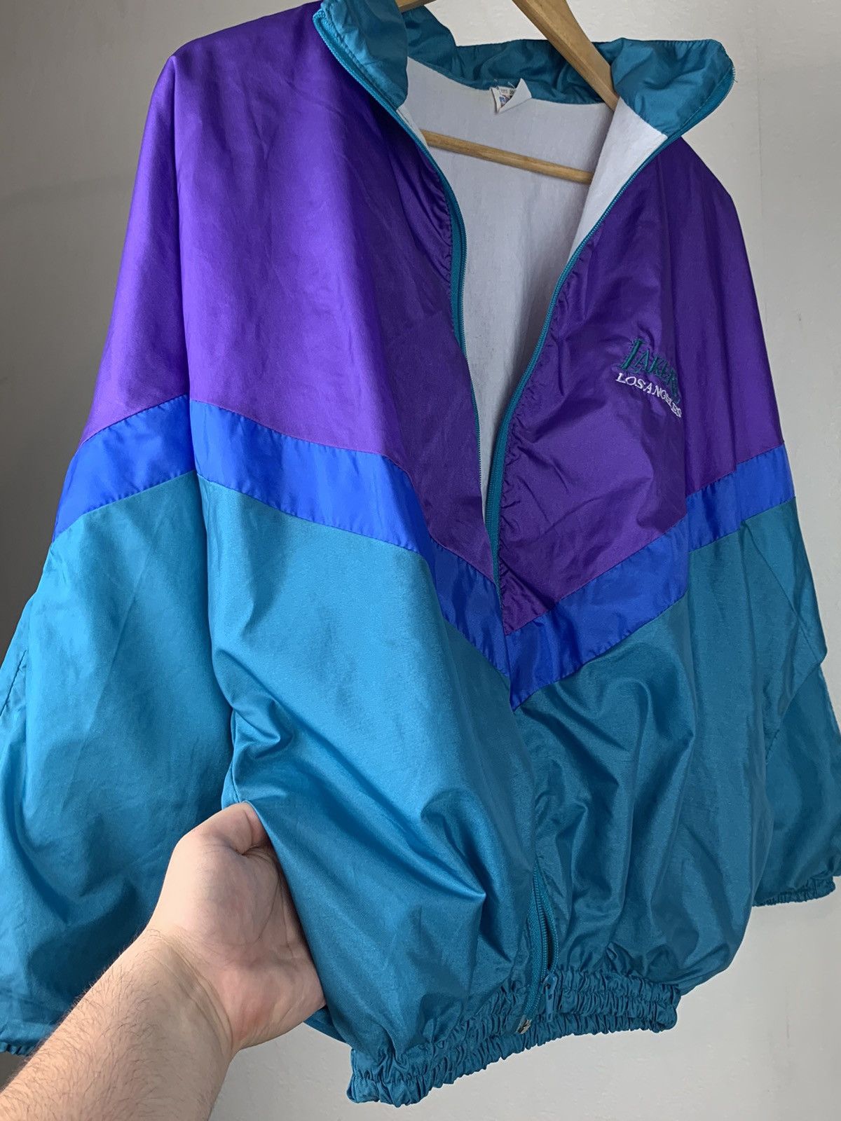 NBA L.A Lakers Vintage Jacket Bomber Light Jacket Big Logo Size US S / EU 44-46 / 1 - 15 Thumbnail